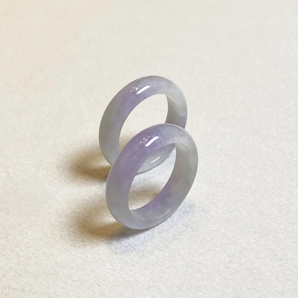 US 8 Gransky Purple Jade Ring - Handcrafted Natural Grade-A Jadeite