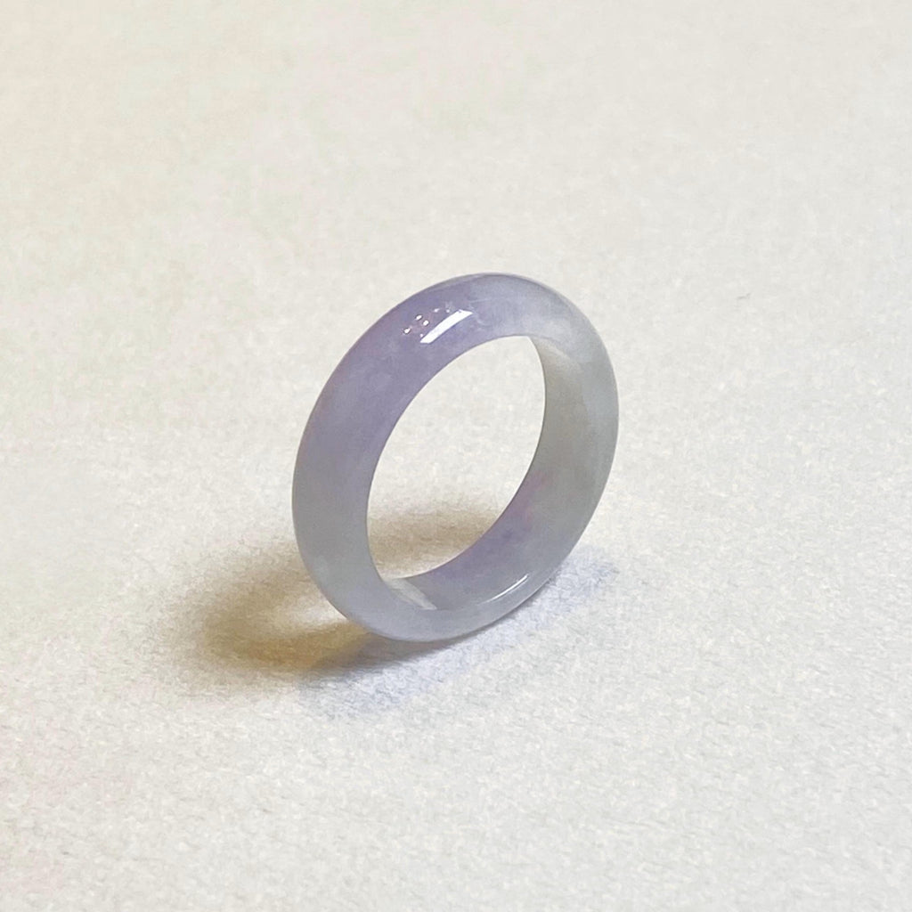 US 8 Gransky Purple Jade Ring - Handcrafted Natural Grade-A Jadeite