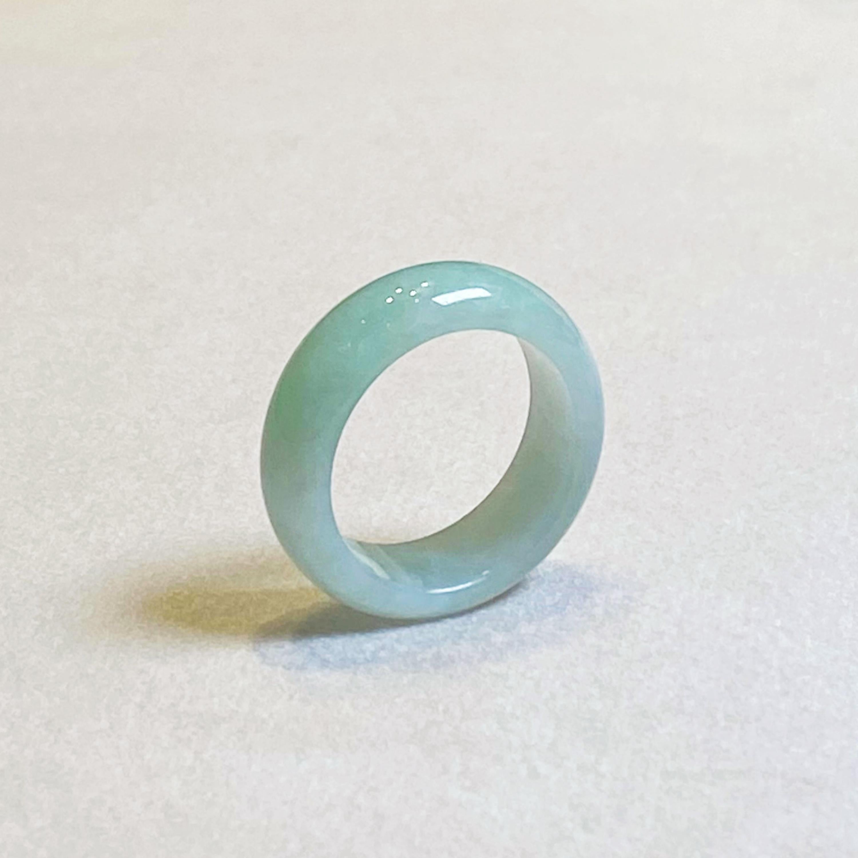 Green Jade Ring Size 8 - Natural Type-A Burmese Jade
