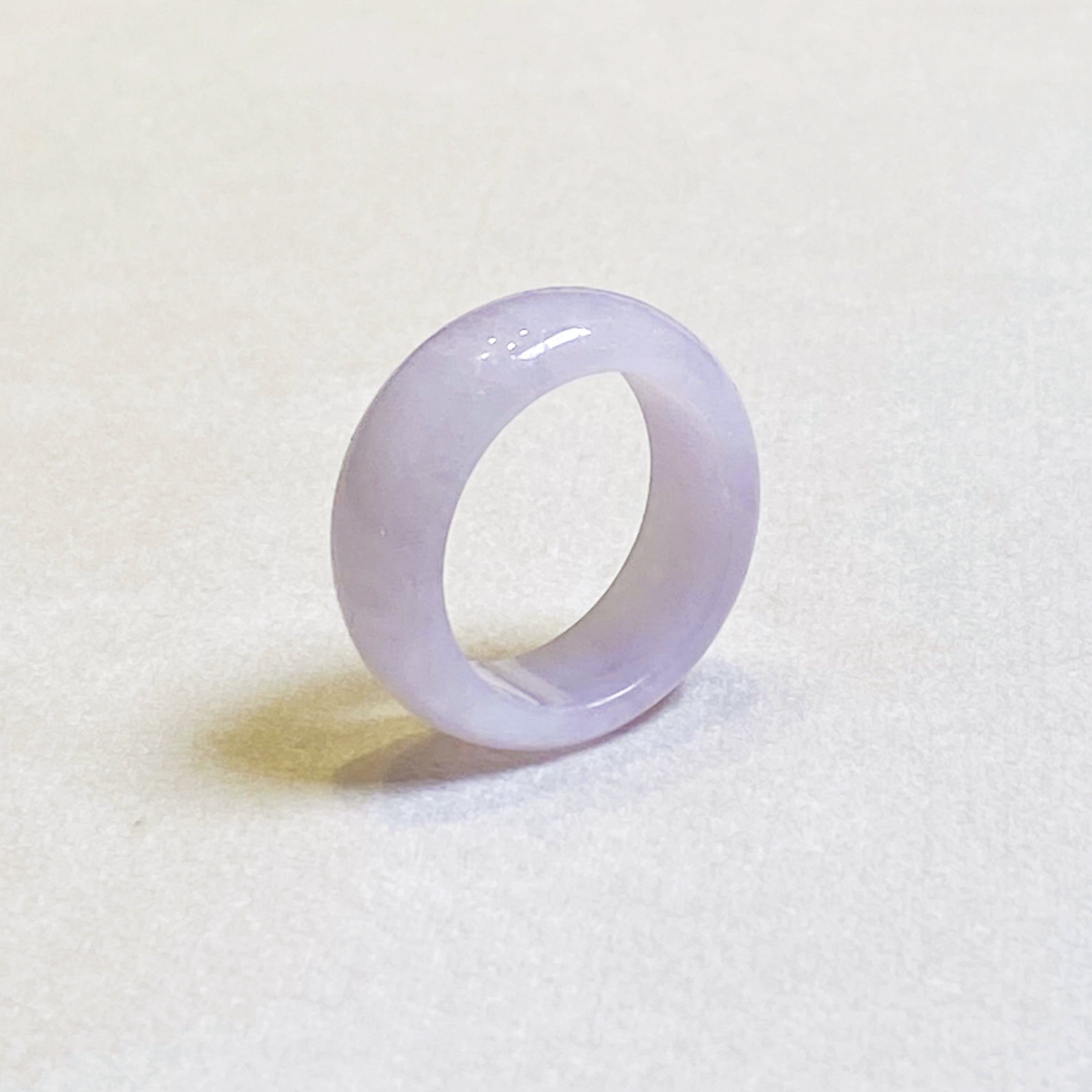 Size US 8.75 Purple Burmese Jade Ring - Type A Natural Jadeite