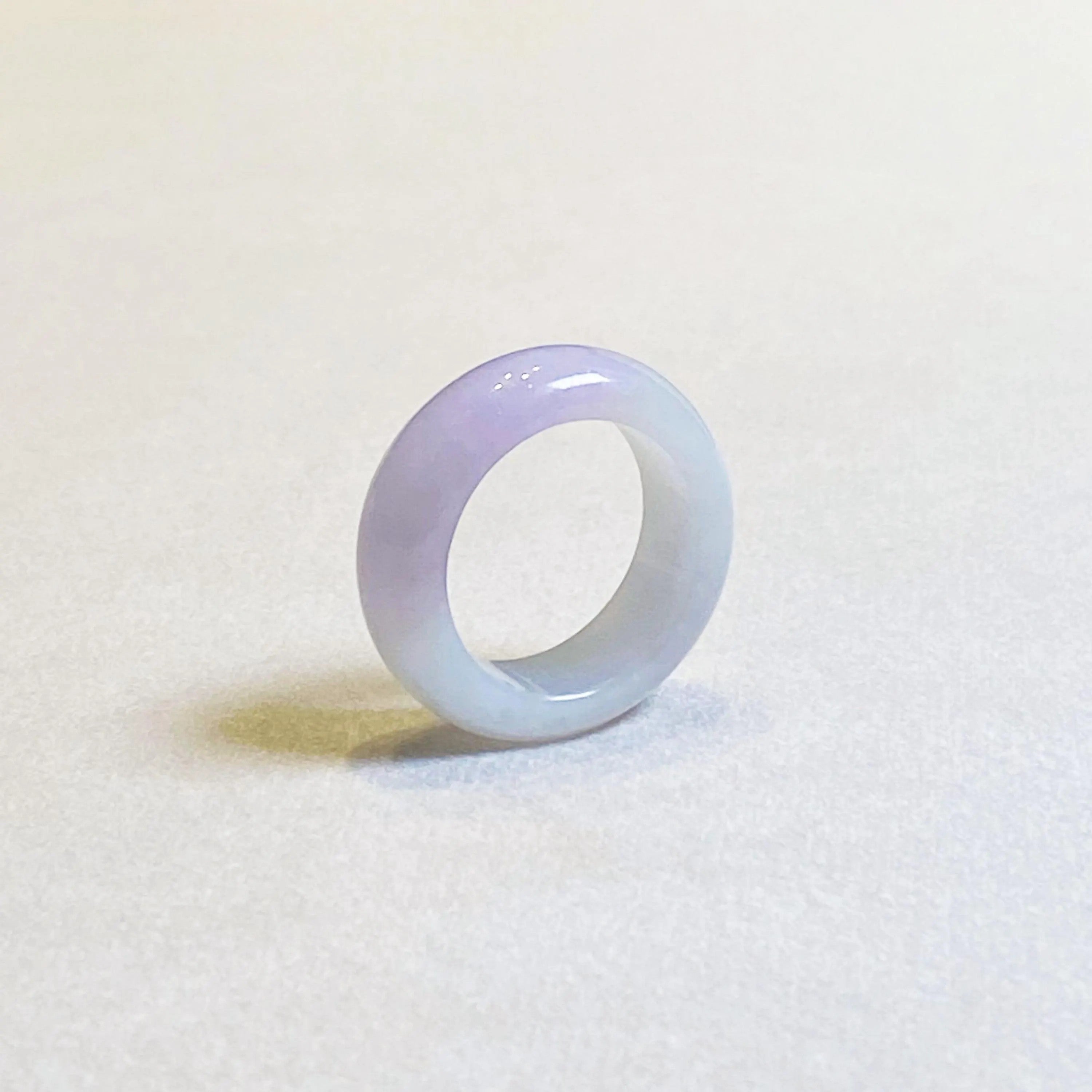 US 8 Lavender Purple Type A Burmese Jadeite Ring - Classic Comfort Fit Band