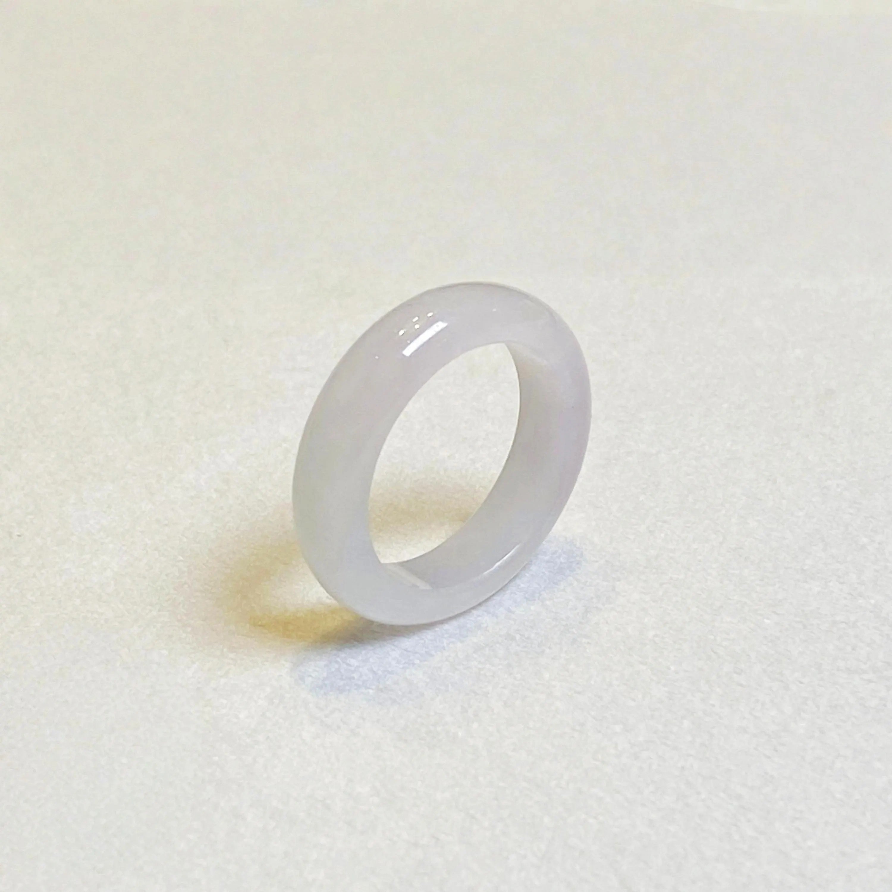 Gransky US 8 Purple Jade Ring - Handmade Genuine Type-A Jadeite