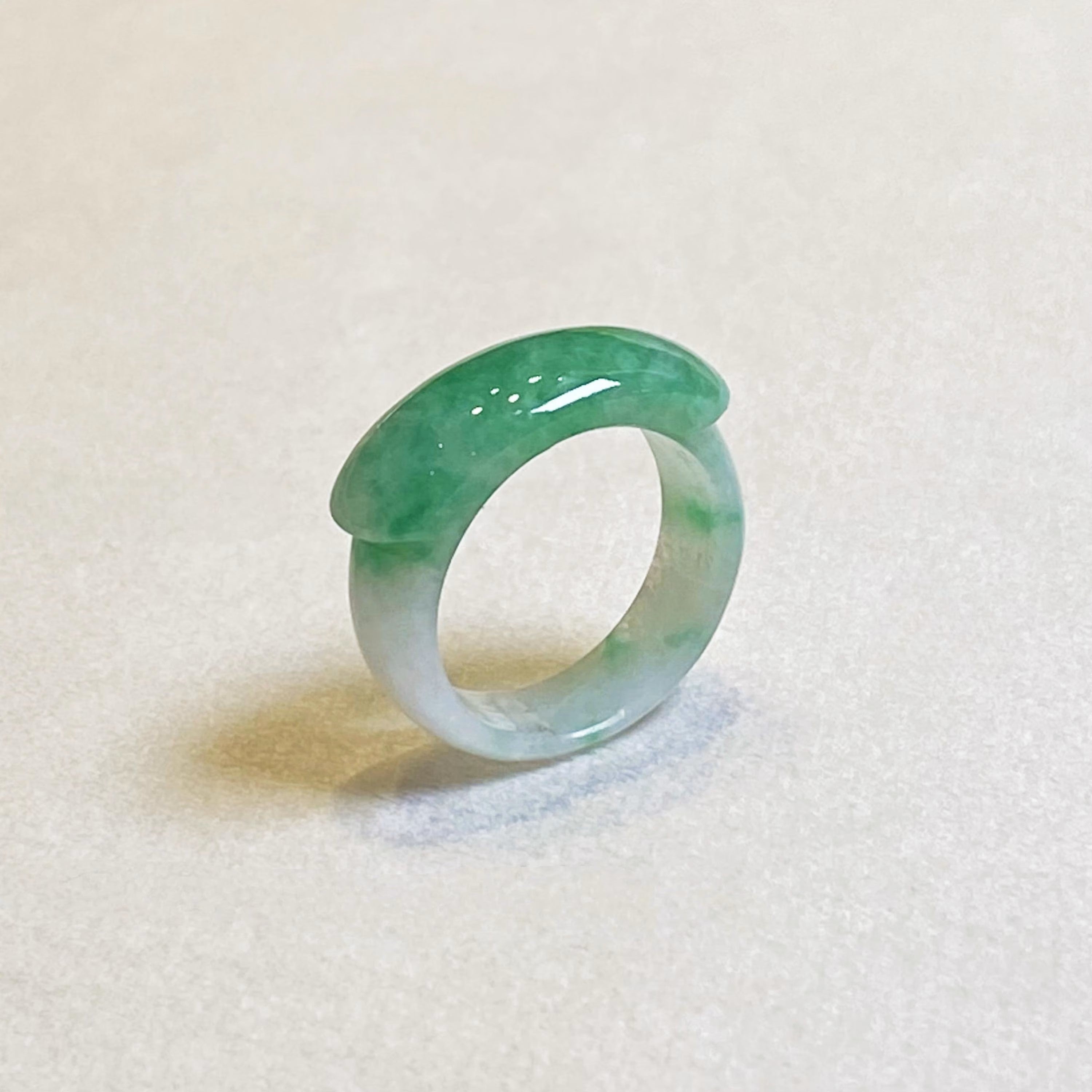 Size US 6.75 Vivid Green Burmese Jade Ring - Type A Natural Jadeite