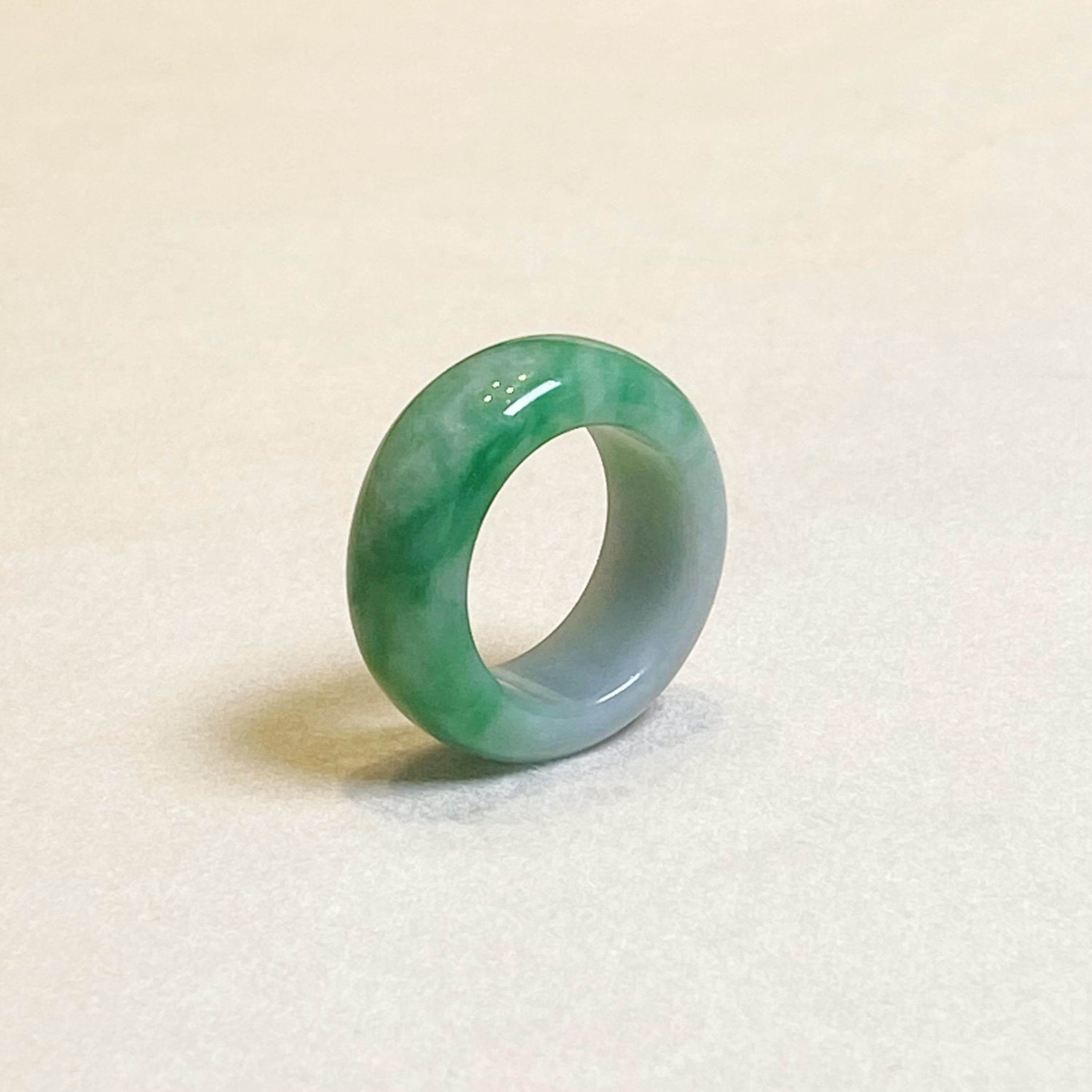 Intense Green Wide Band Jadeite Ring US 9.25 – Natural Type A Burmese Jade