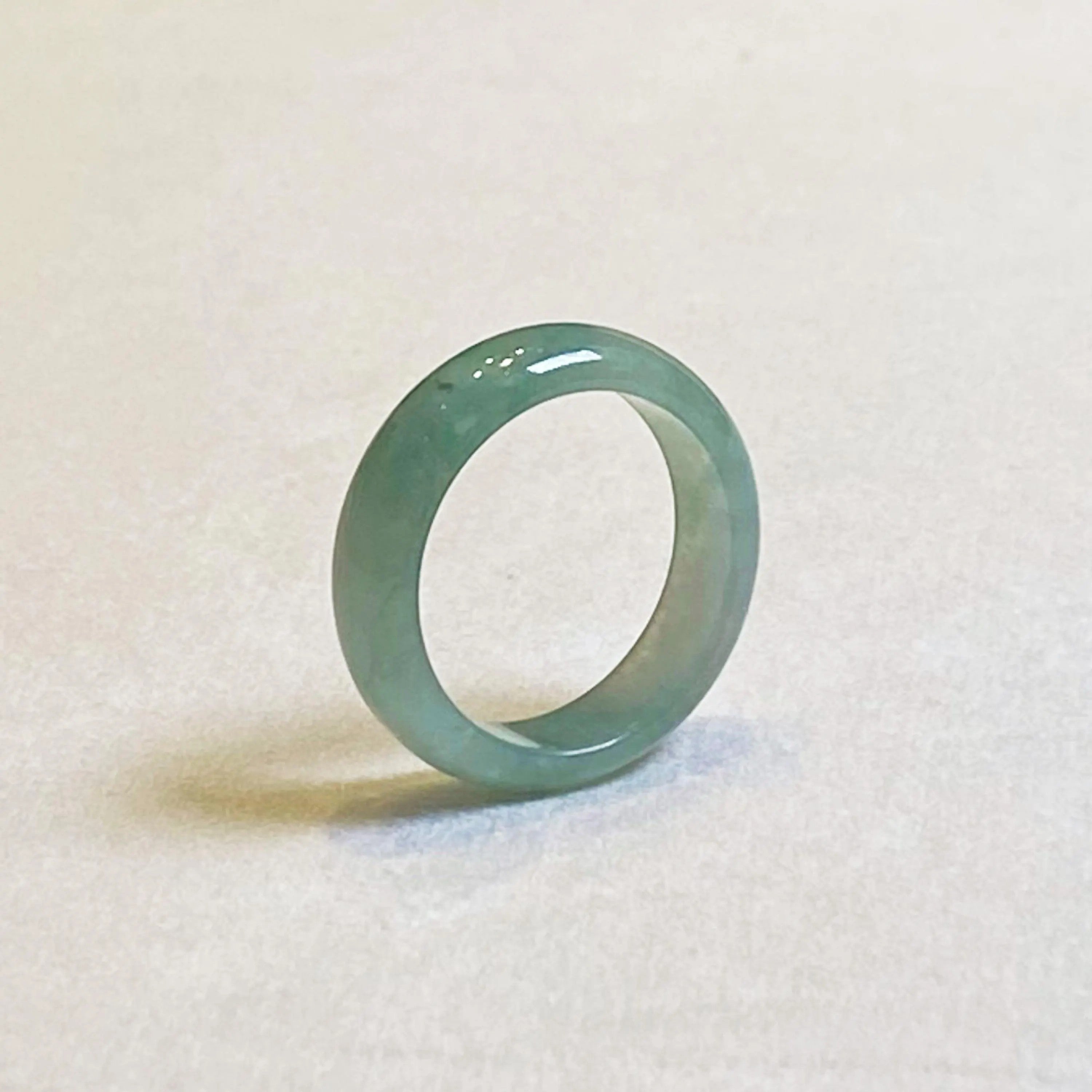 Genuine Green Jade Ring Size 8.5 - Natural Type-A Burmese Jade