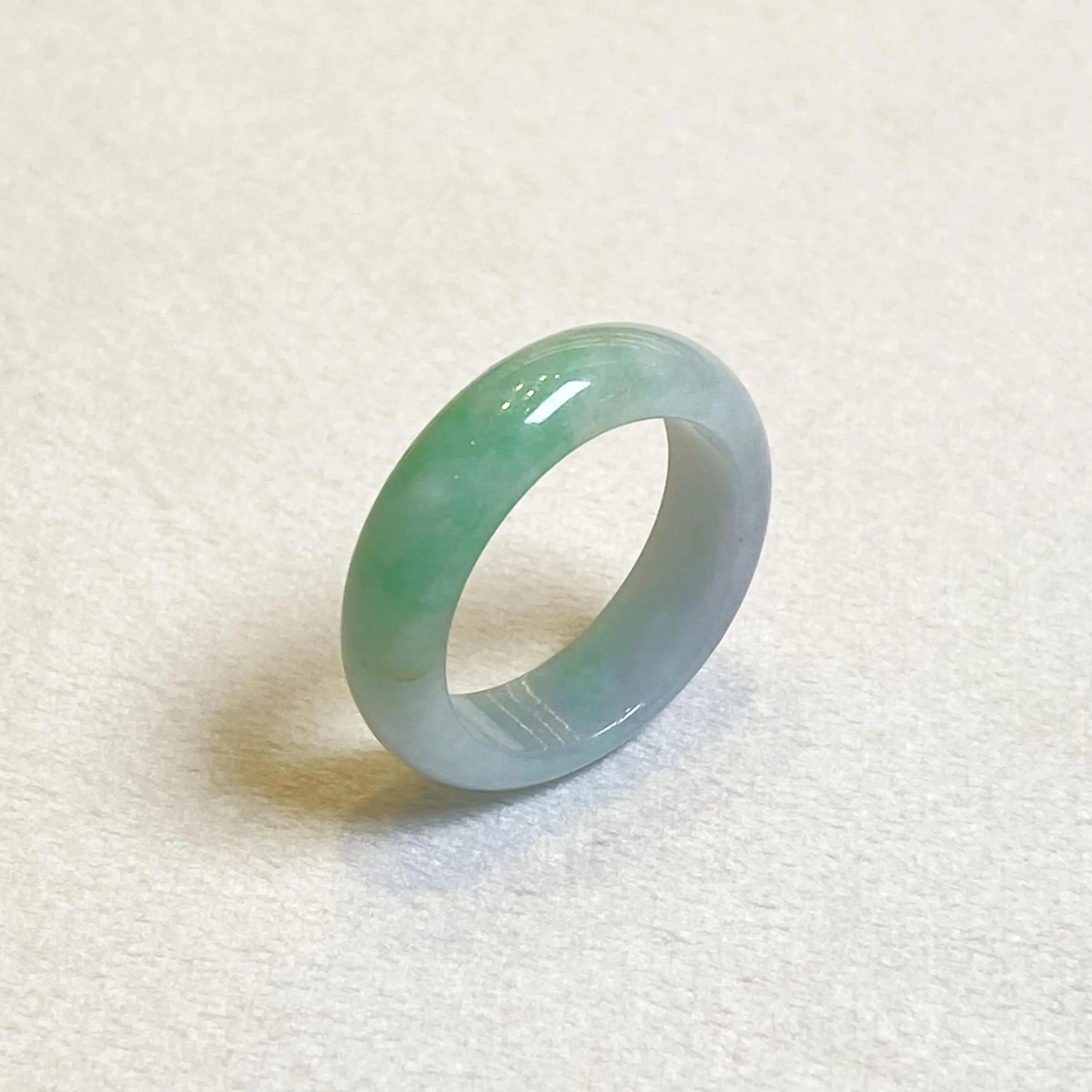 Green Jade Saddle Ring Size 8- Natural Grade-A Burmese Jade