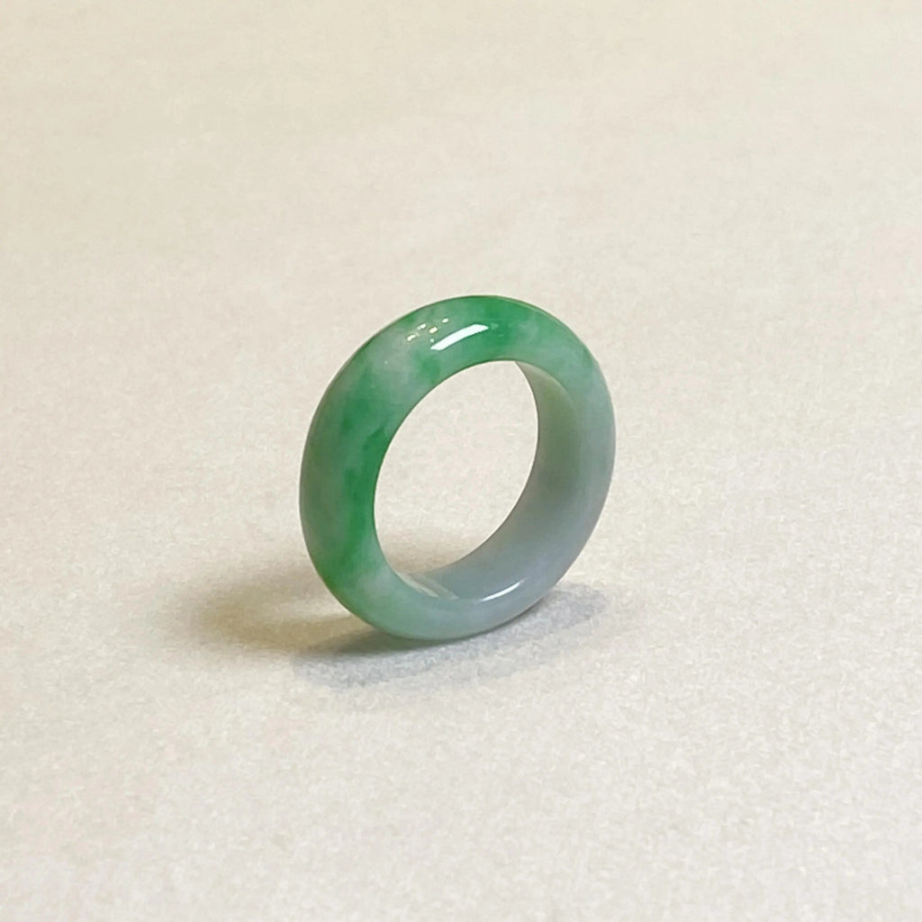 Apple Green Wide Band Jadeite Ring US 8.75 – Natural Type A Burmese Jade