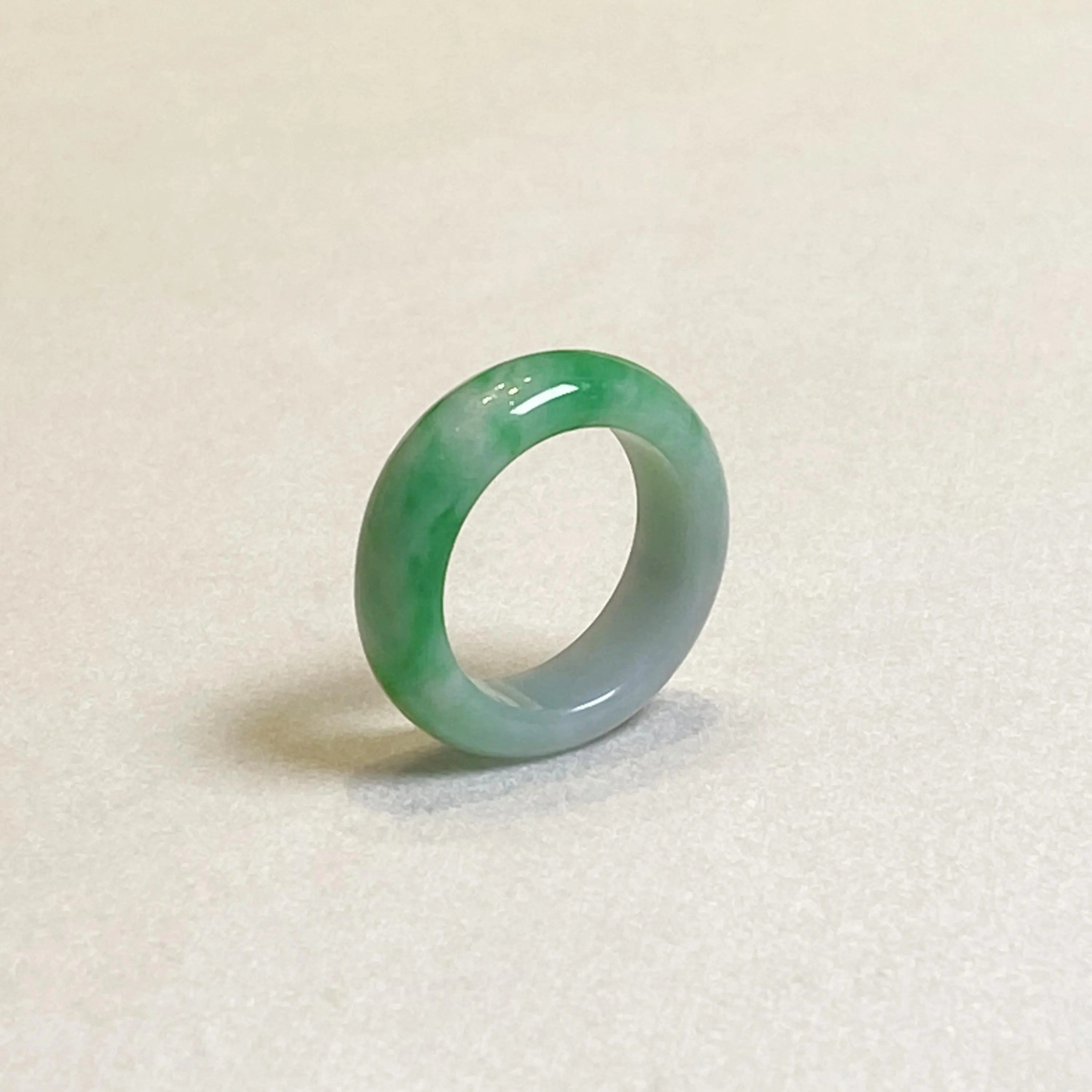 Apple Green Wide Band Jadeite Ring US 8.75 – Natural Type A Burmese Jade