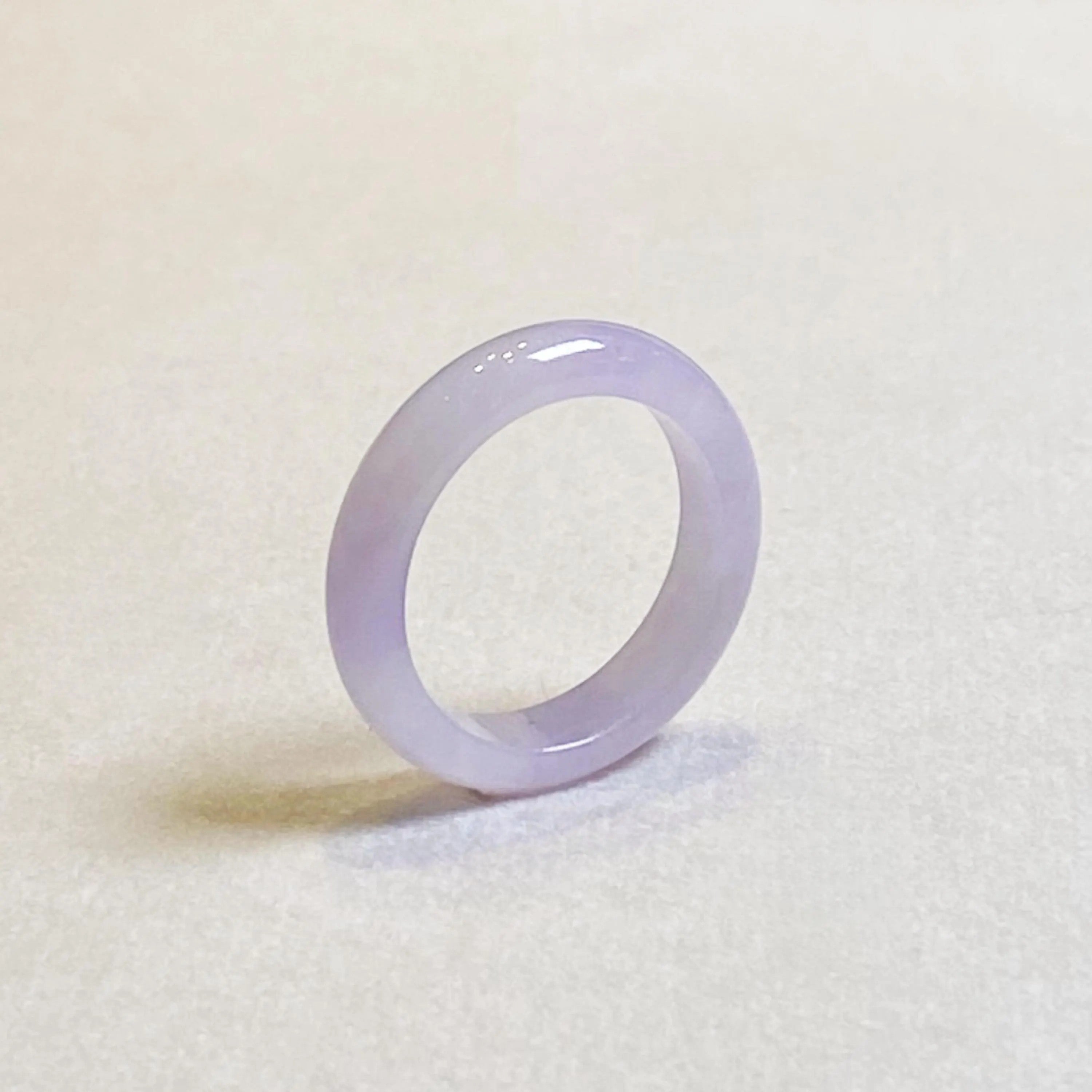 Lavender Purple Type A Burmese Jadeite Ring - Classic Comfort Fit Band (US Size 8 & 9.5)