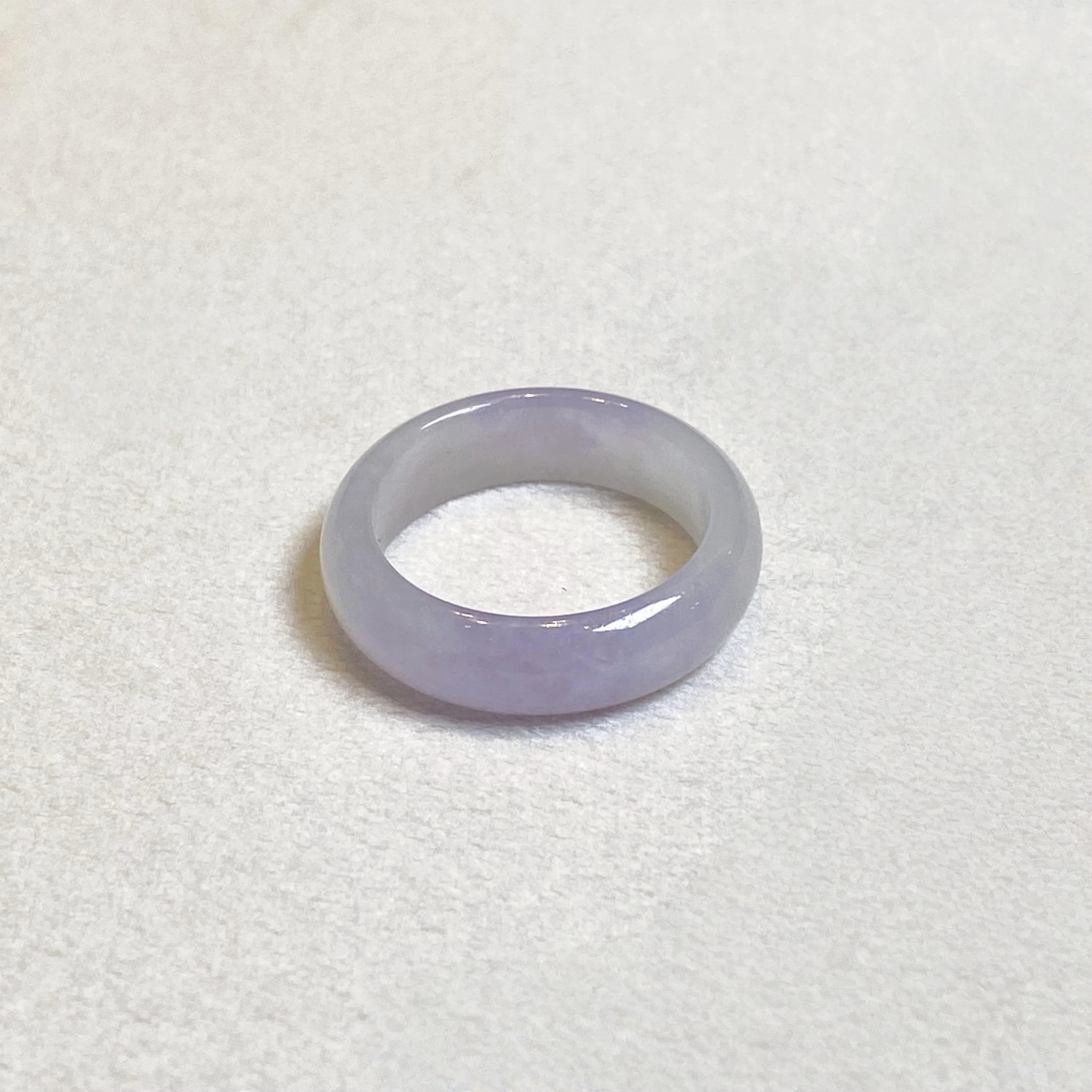 US 8 Gransky Purple Jade Ring - Handcrafted Natural Grade-A Jadeite