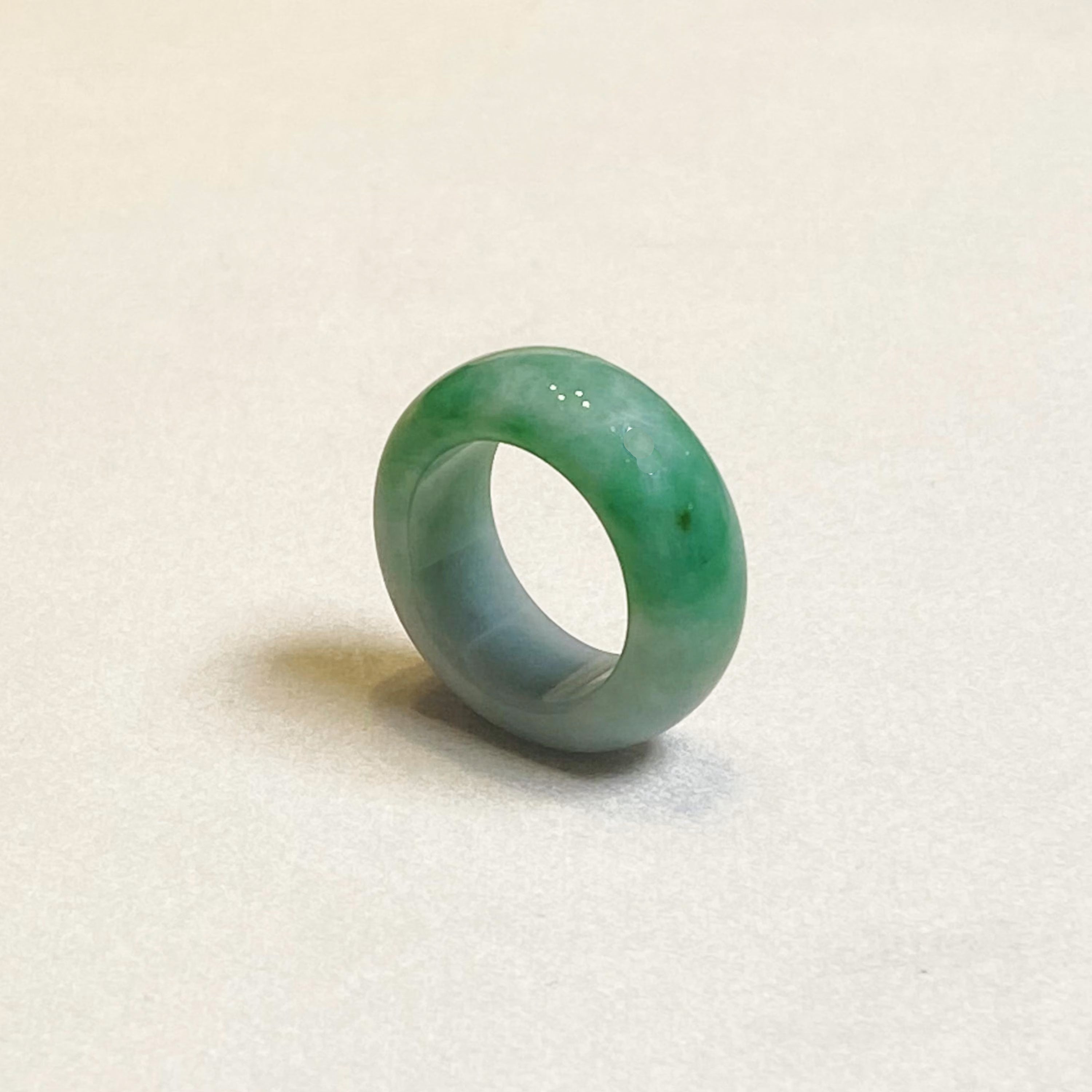 Intense Green Wide Band Jadeite Ring US 9.25 – Natural Type A Burmese Jade
