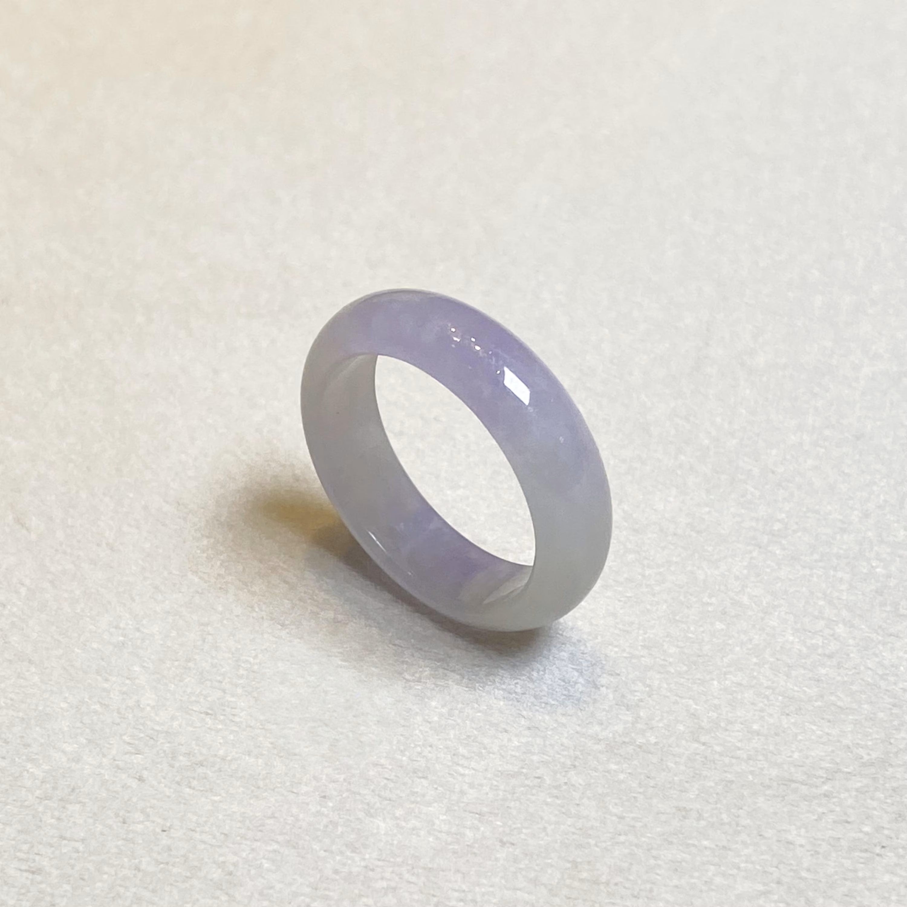 US 8 Gransky Purple Jade Ring - Handcrafted Natural Grade-A Jadeite