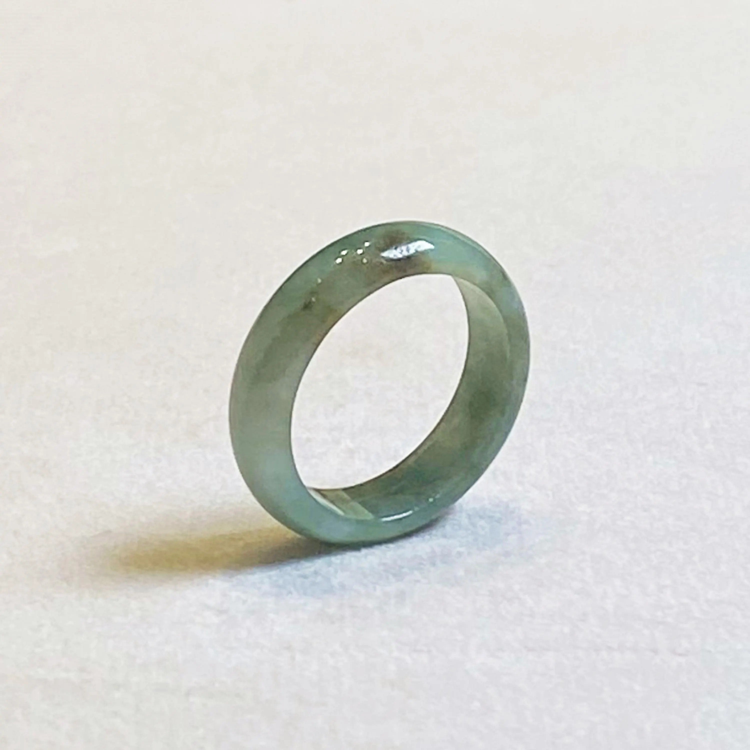 Genuine Green Jade Ring Size 8.5 - Natural Type-A Burmese Jade