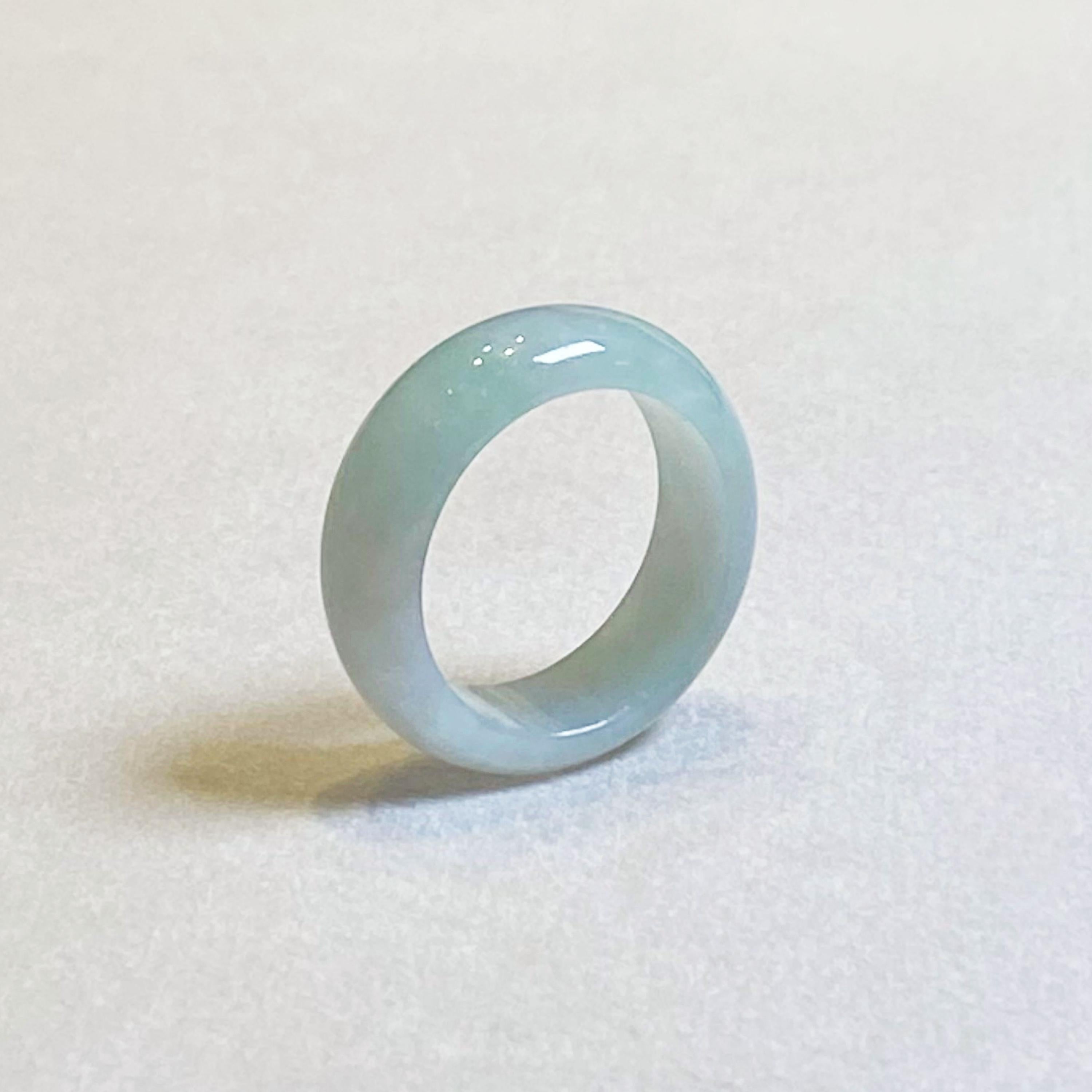 Green Jade Ring Size 8 - Natural Type-A Burmese Jade
