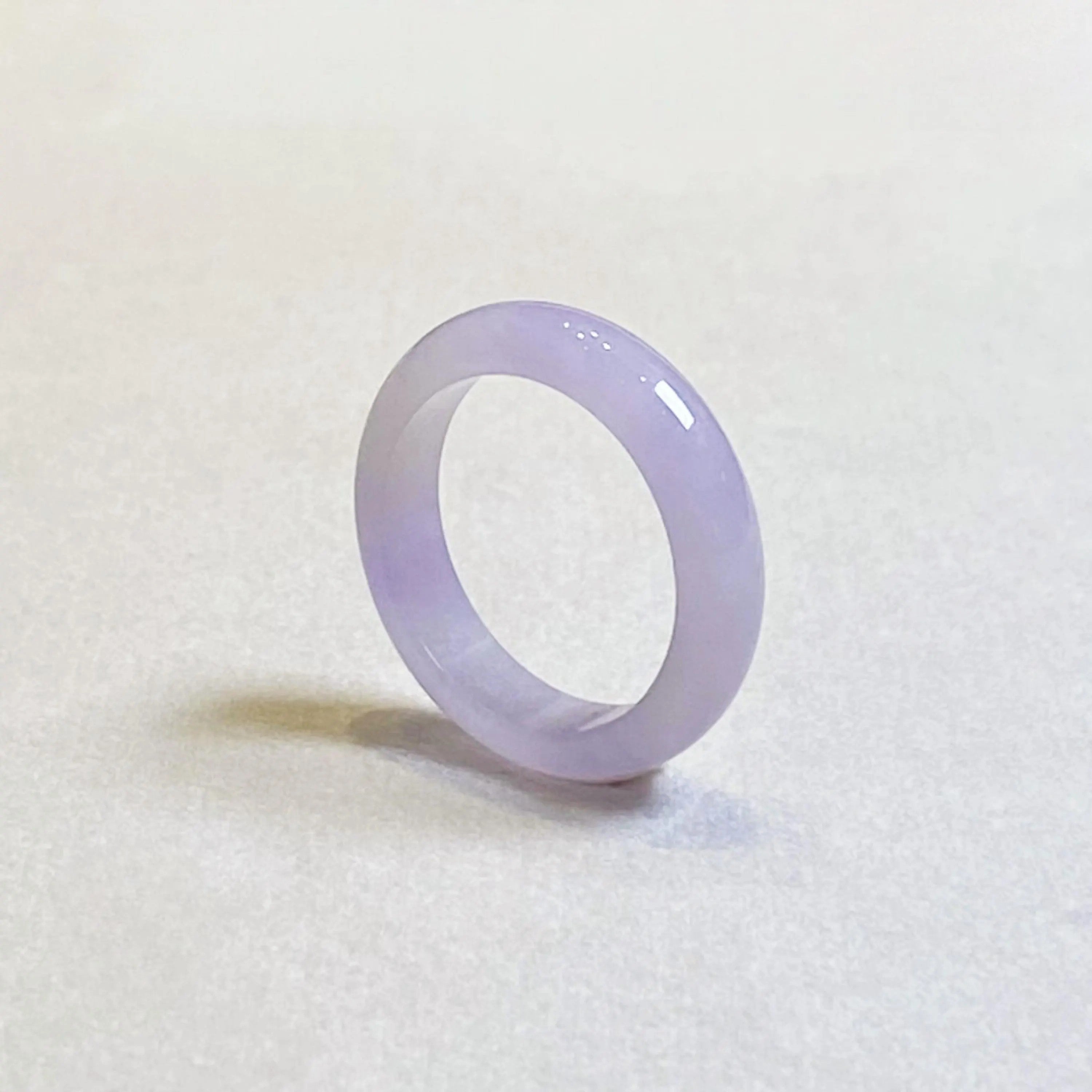 Lavender Purple Type A Burmese Jadeite Ring - Classic Comfort Fit Band (US Size 8 & 9.5)