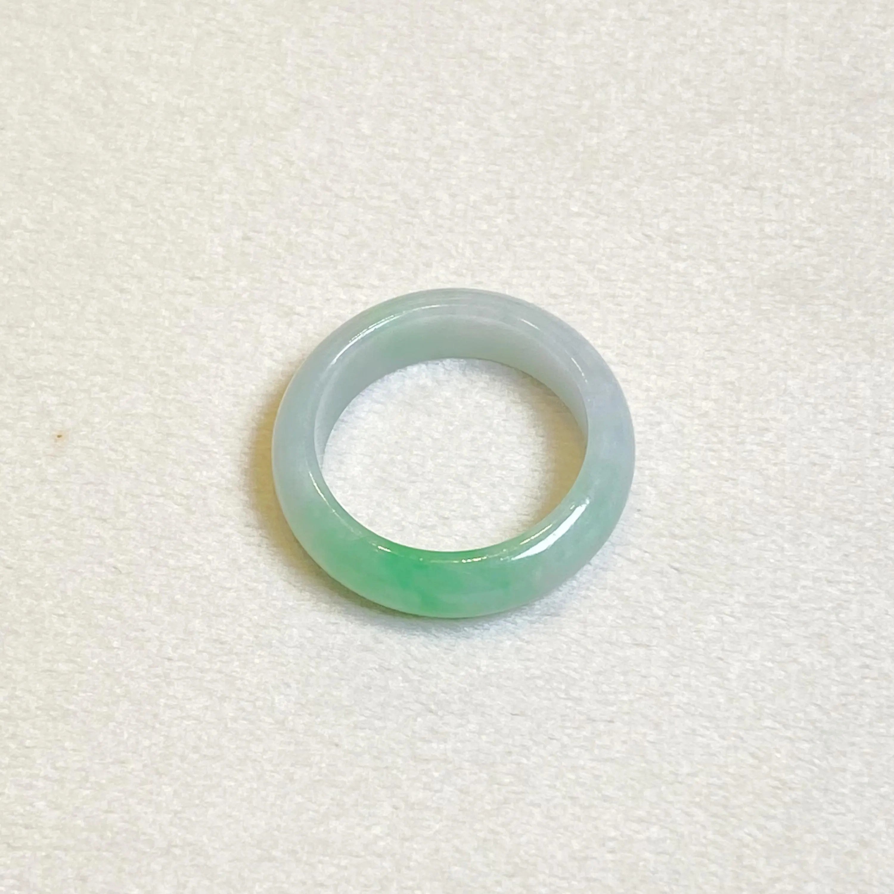 Green Jade Saddle Ring Size 8- Natural Grade-A Burmese Jade
