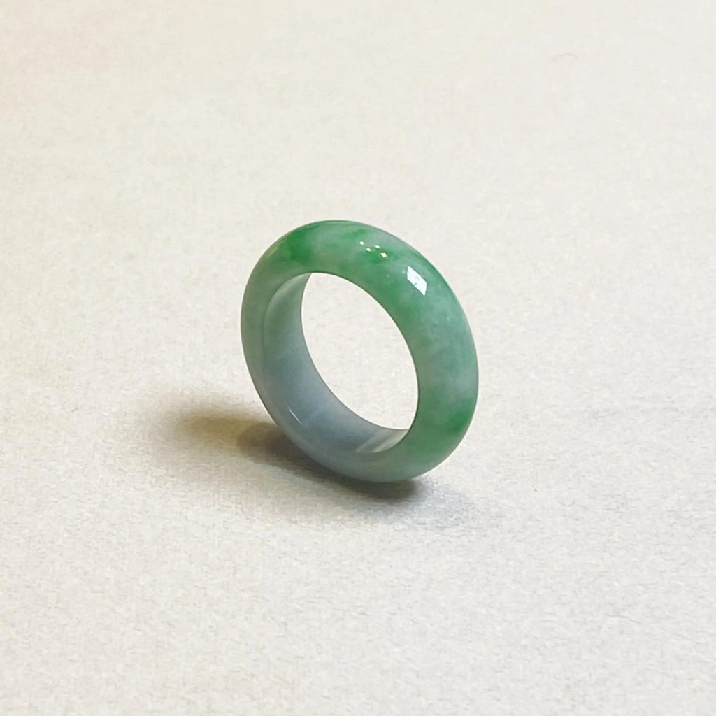 Apple Green Wide Band Jadeite Ring US 8.75 – Natural Type A Burmese Jade