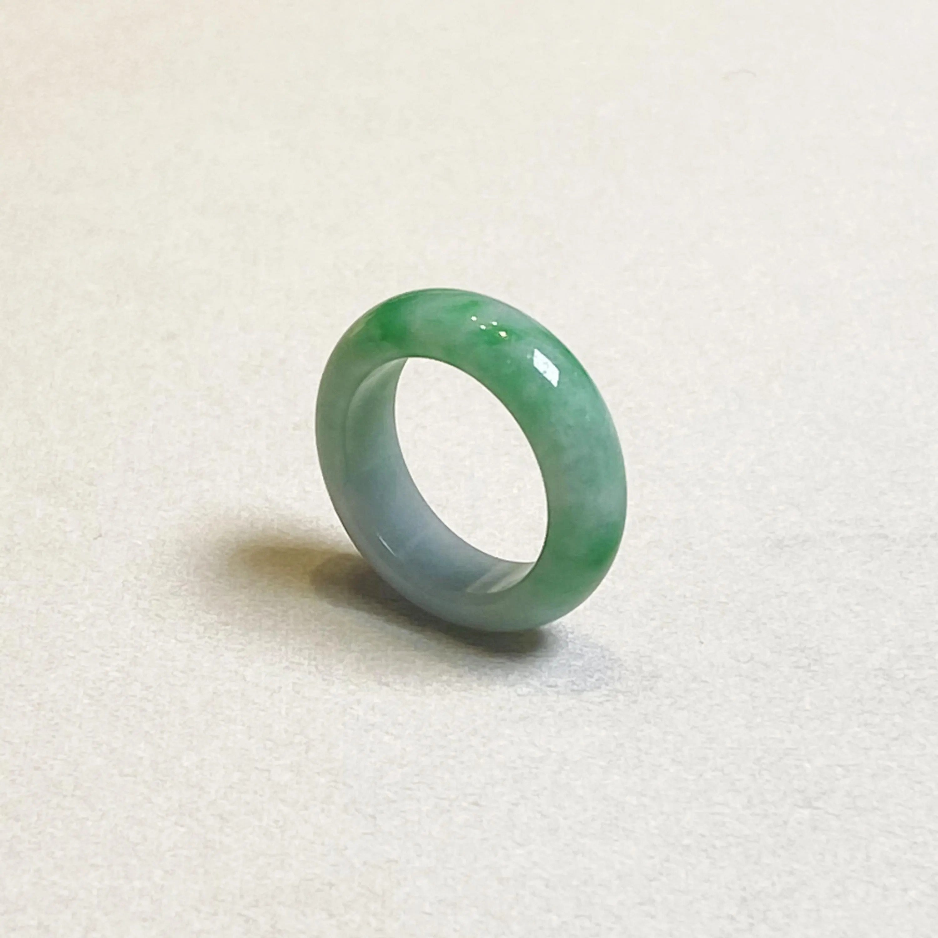 Apple Green Wide Band Jadeite Ring US 8.75 – Natural Type A Burmese Jade