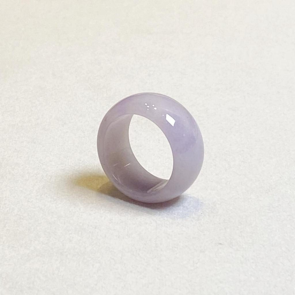 US 6.5 Gransky Minimalist Purple Jadeite Ring - Handmade Natural Jade