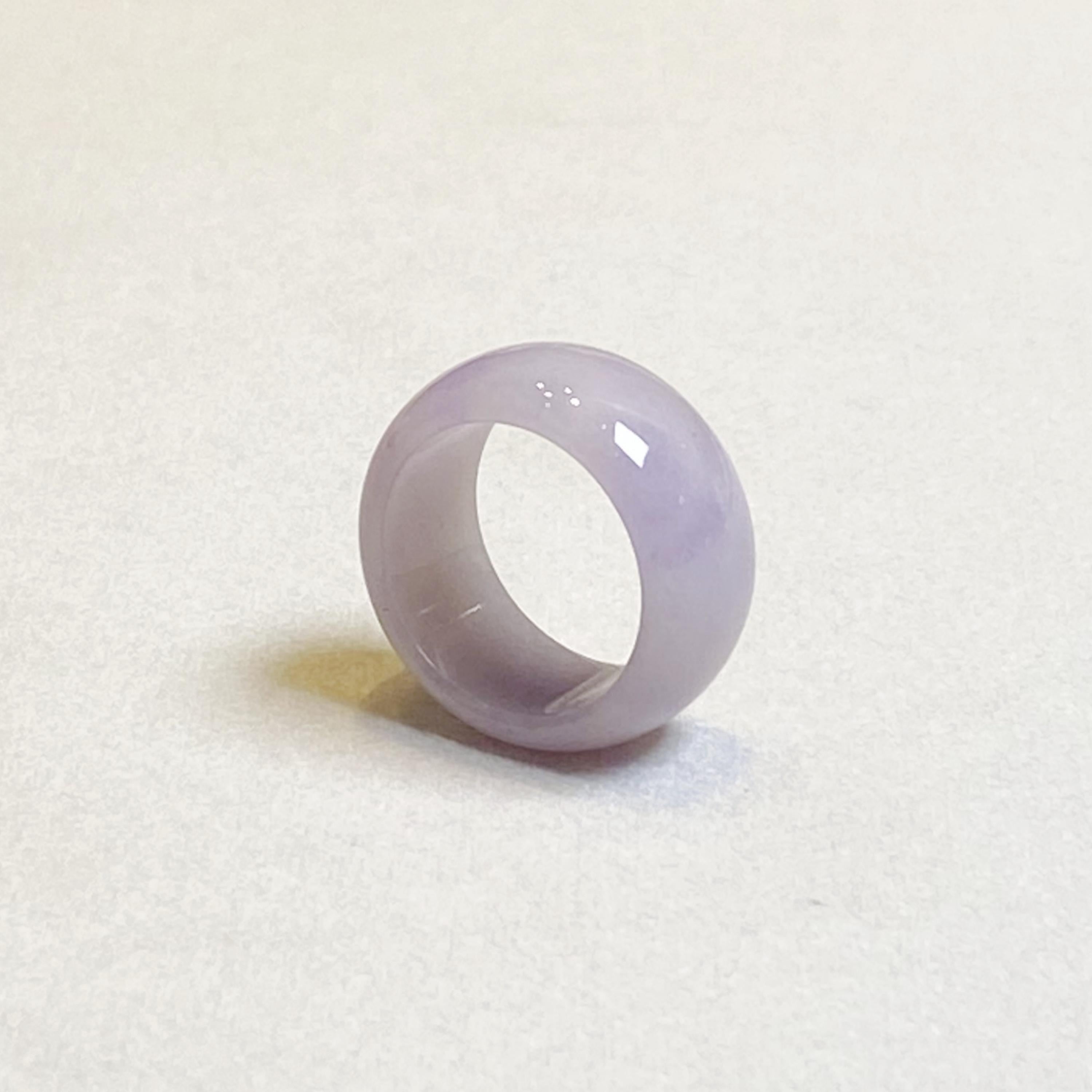 US 6.5 Gransky Minimalist Purple Jadeite Ring - Handmade Natural Jade