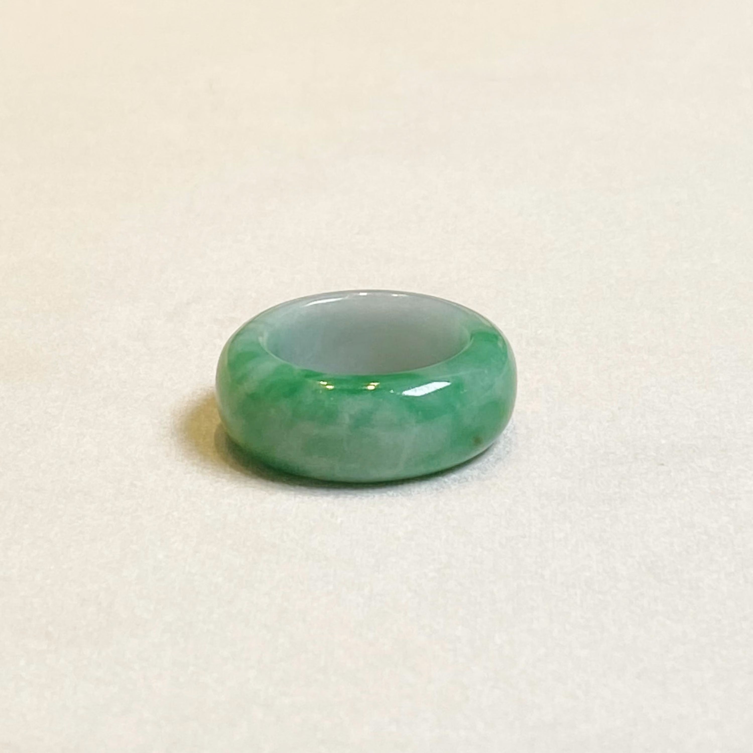 Intense Green Wide Band Jadeite Ring US 9.25 – Natural Type A Burmese Jade
