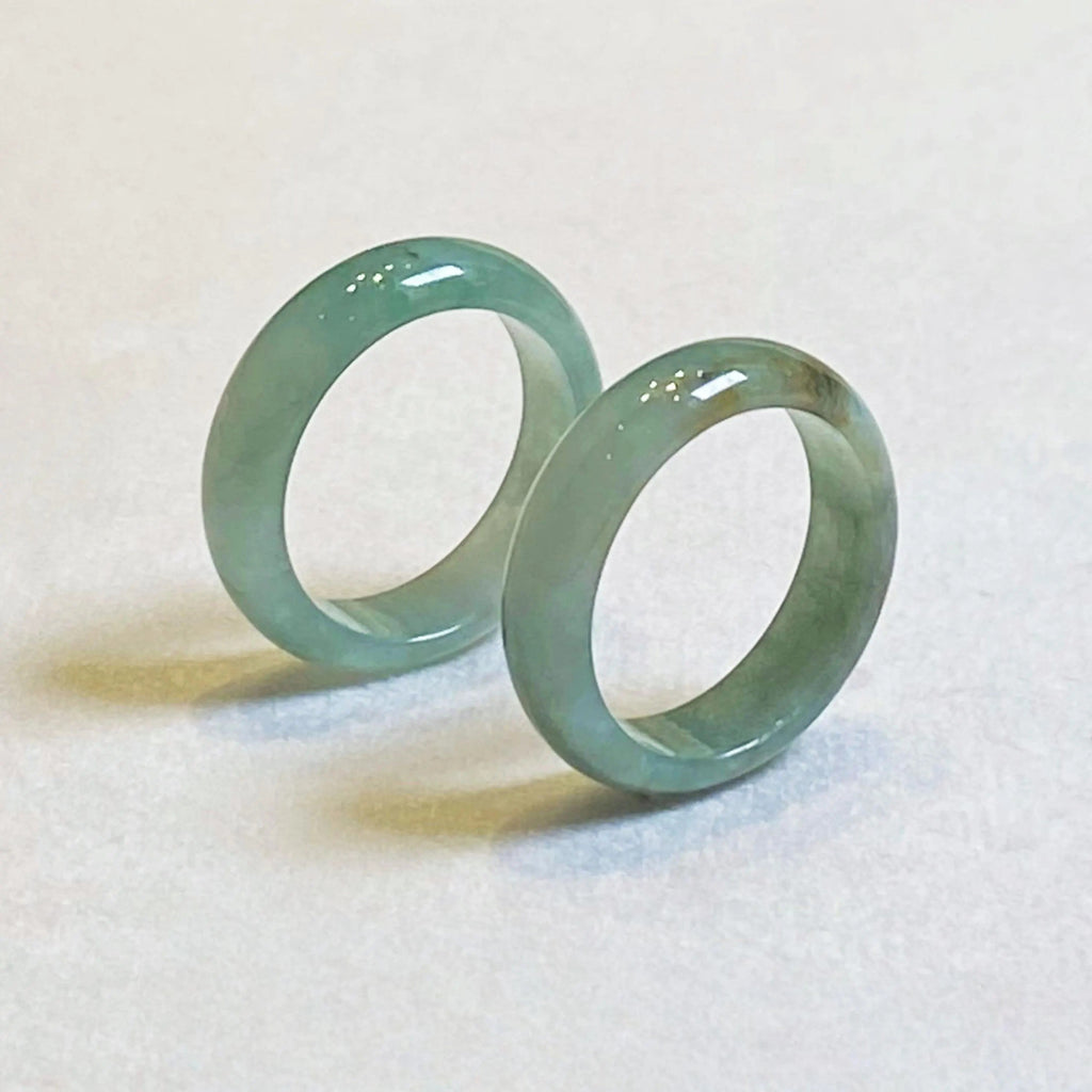 Genuine Green Jade Ring Size 8.5 - Natural Type-A Burmese Jade