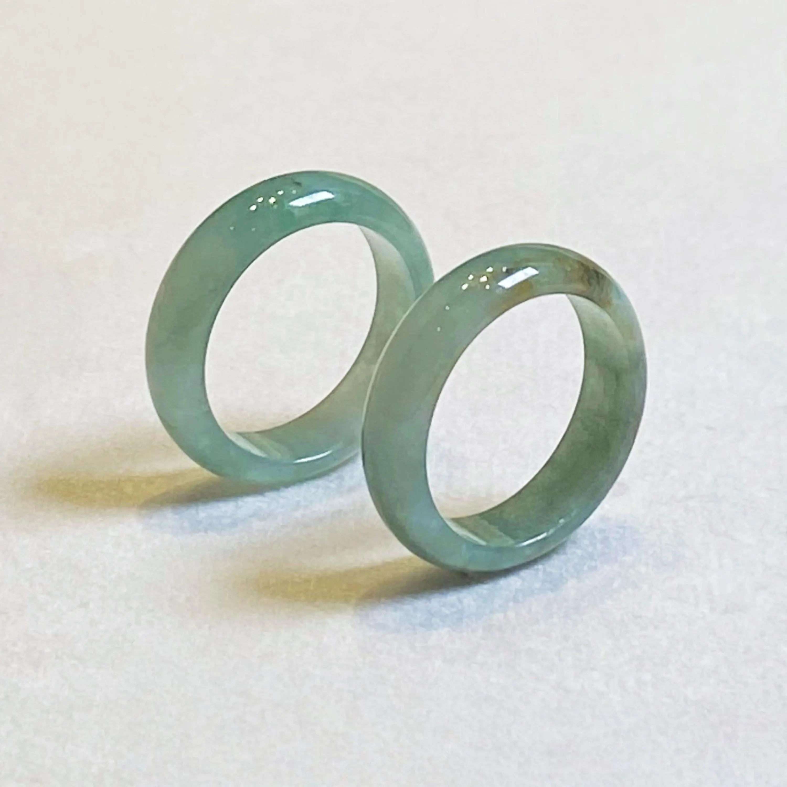 Genuine Green Jade Ring Size 8.5 - Natural Type-A Burmese Jade