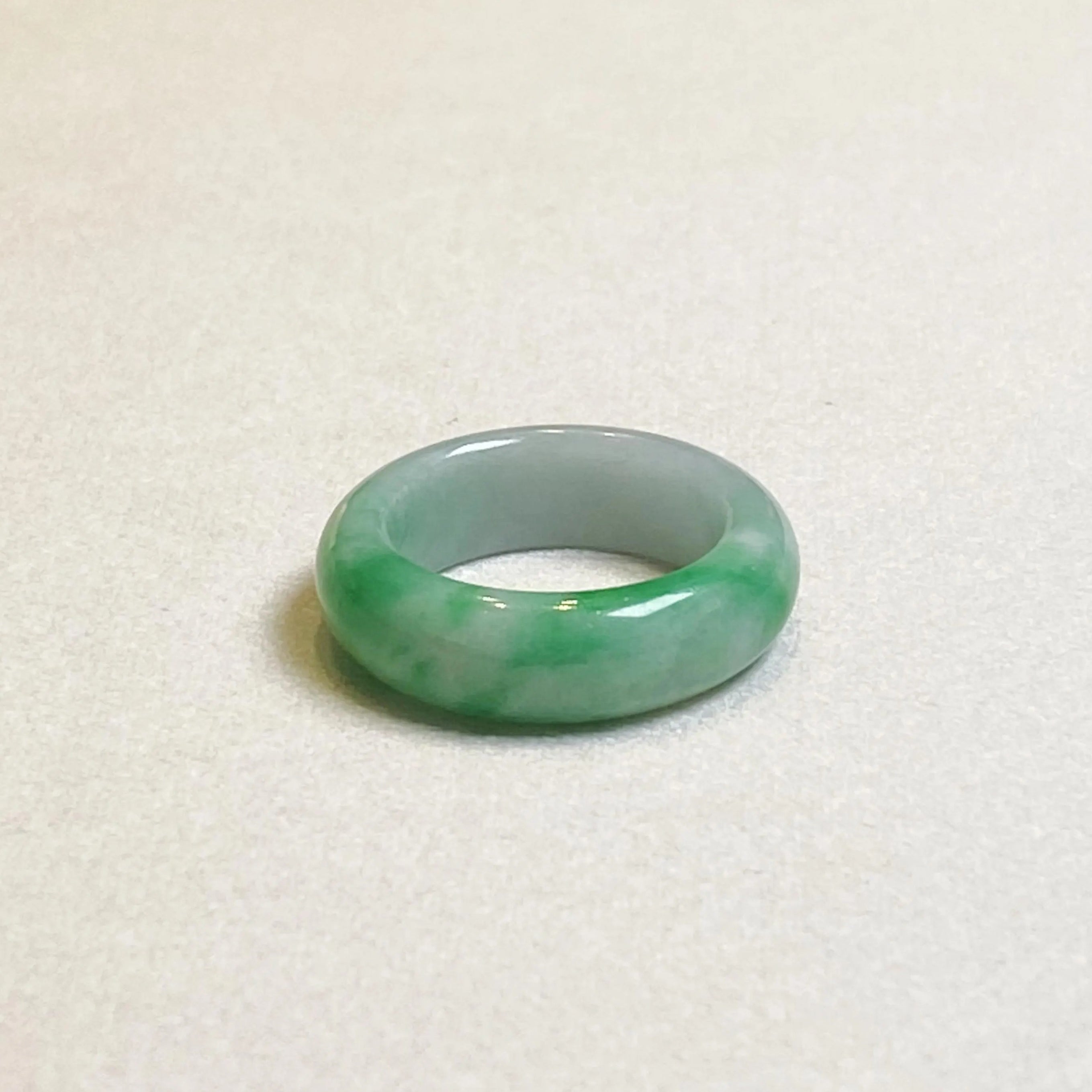 Apple Green Wide Band Jadeite Ring US 8.75 – Natural Type A Burmese Jade