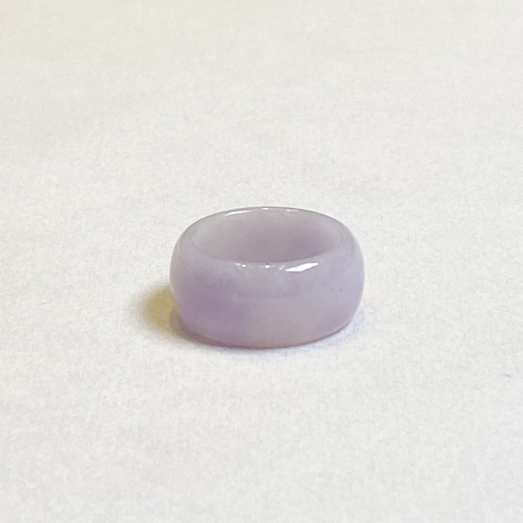 US 6.5 Gransky Minimalist Purple Jadeite Ring - Handmade Natural Jade
