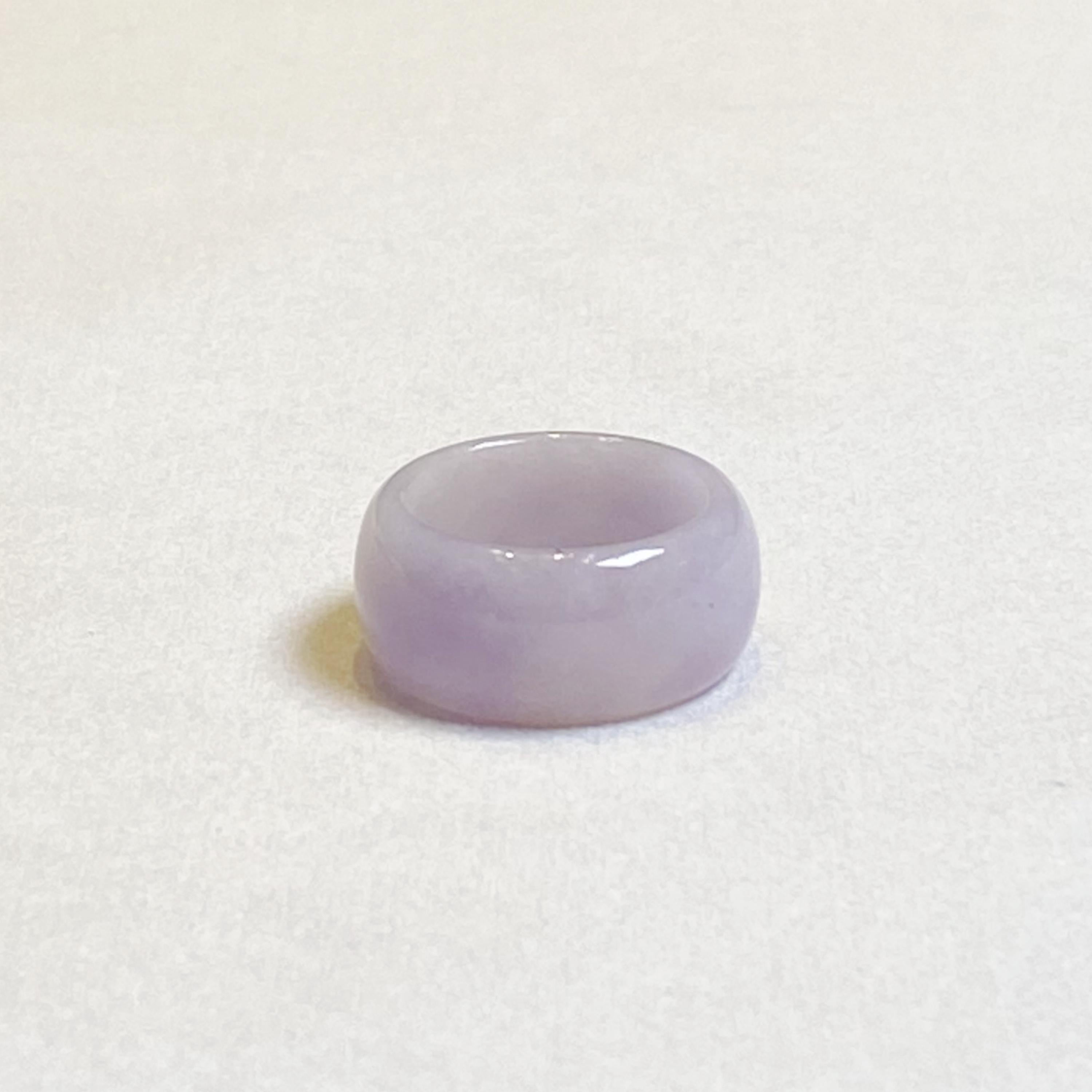 US 6.5 Gransky Minimalist Purple Jadeite Ring - Handmade Natural Jade