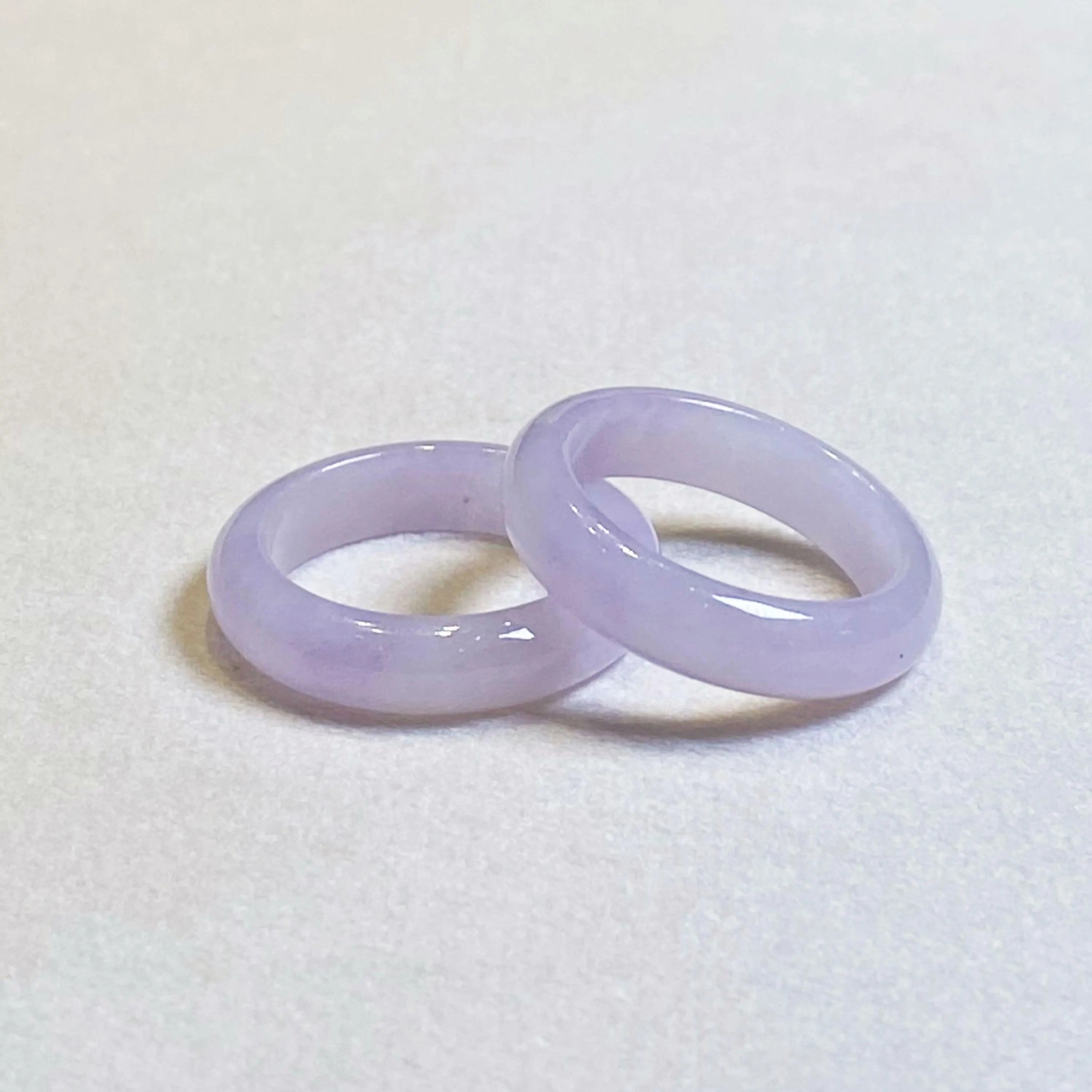 Lavender Purple Type A Burmese Jadeite Ring - Classic Comfort Fit Band (US Size 8 & 9.5)