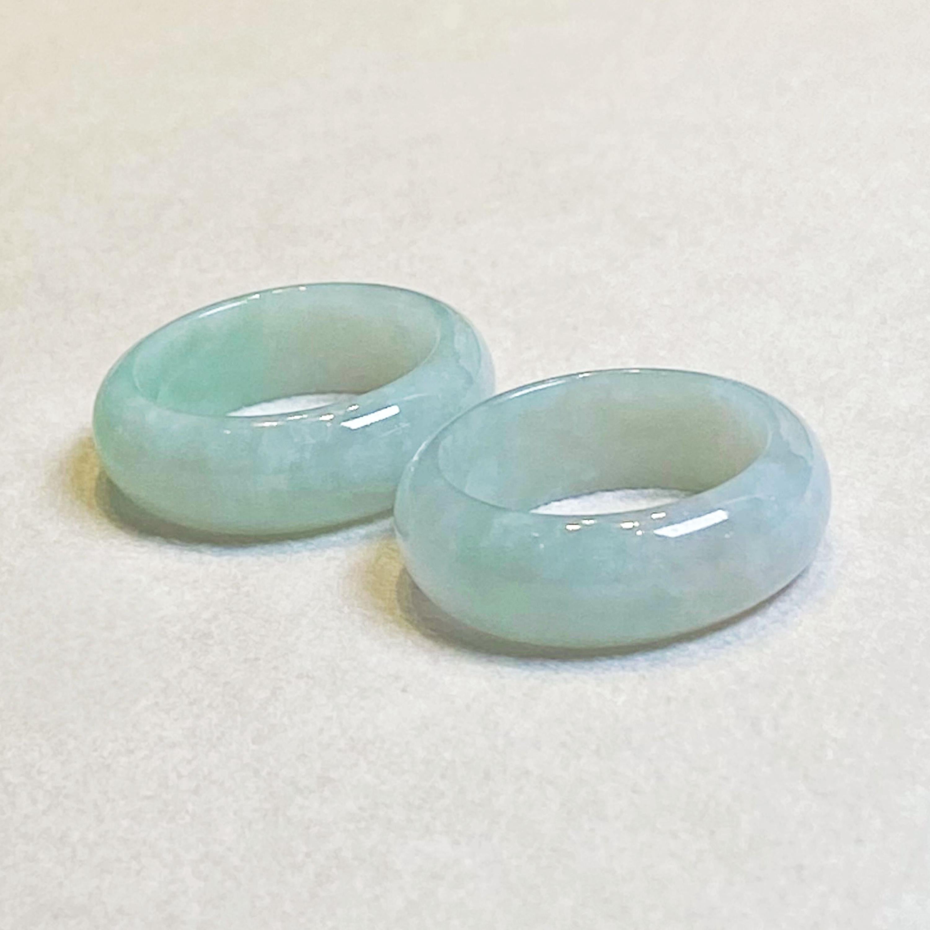 Green Jade Ring Size 8 - Natural Type-A Burmese Jade