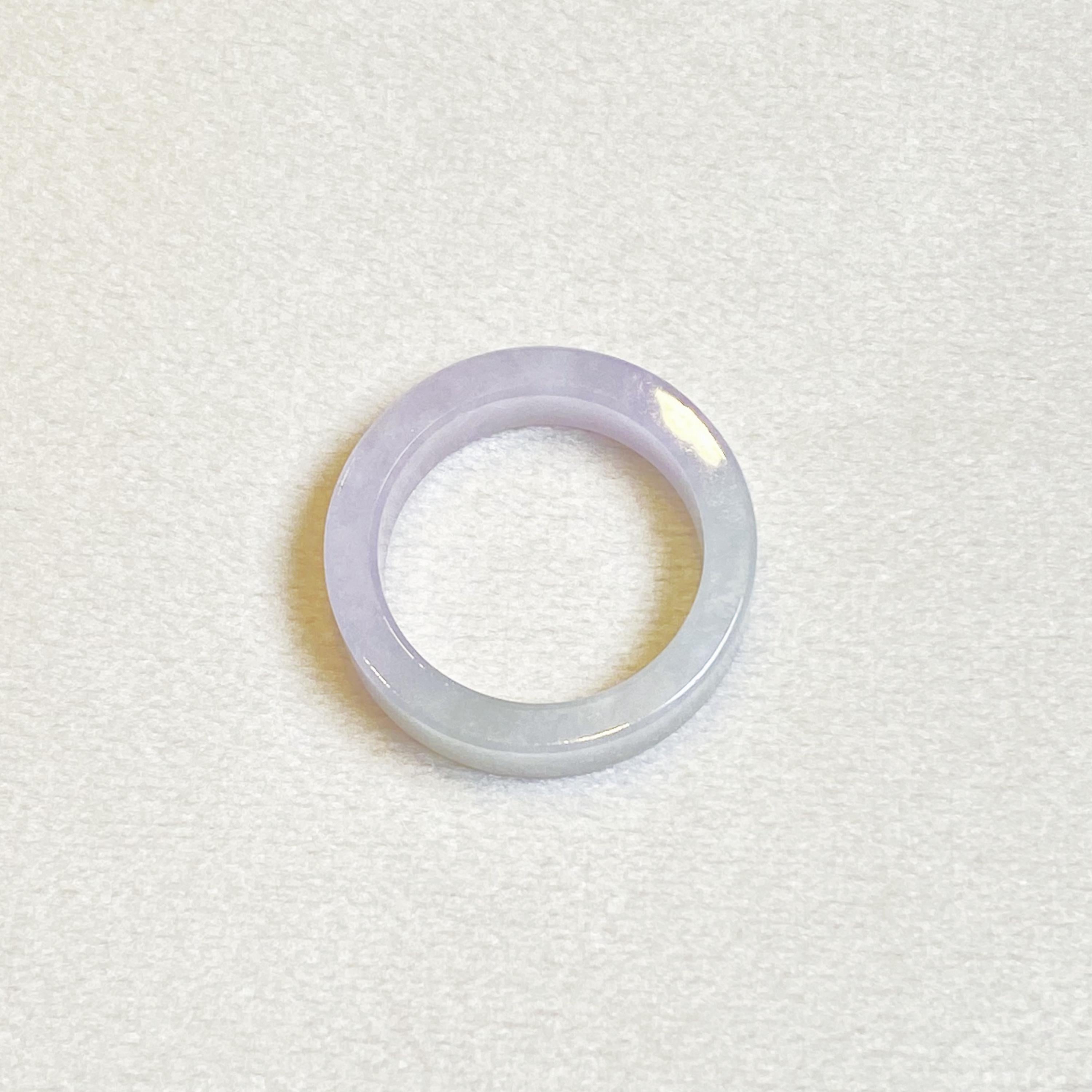 US8.5 Gransky Handmade Genuine Purple Jade Ring - Type A Genuine Jadeite