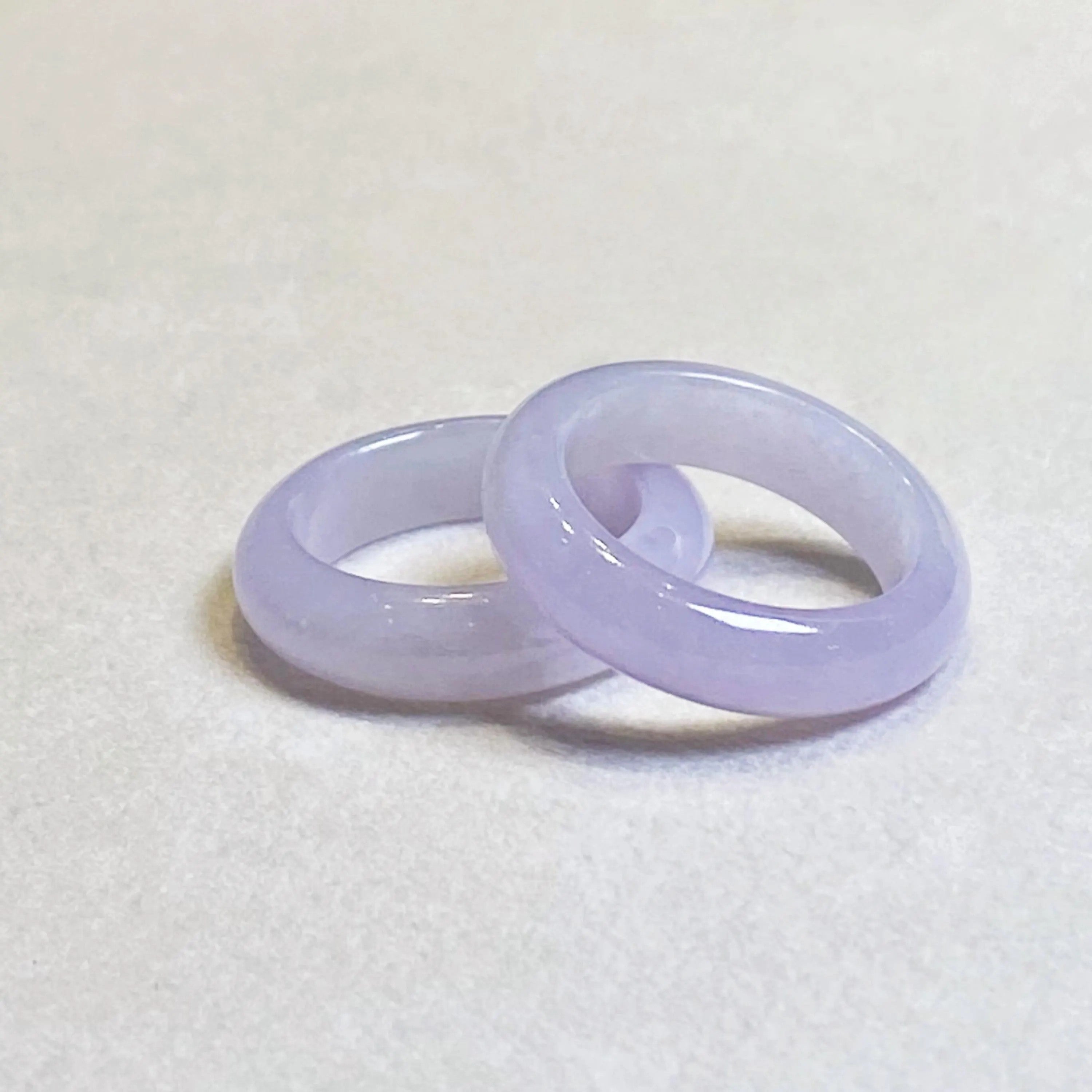 Lavender Purple Type A Burmese Jadeite Ring - Classic Comfort Fit Band (US Size 8 & 9.5)