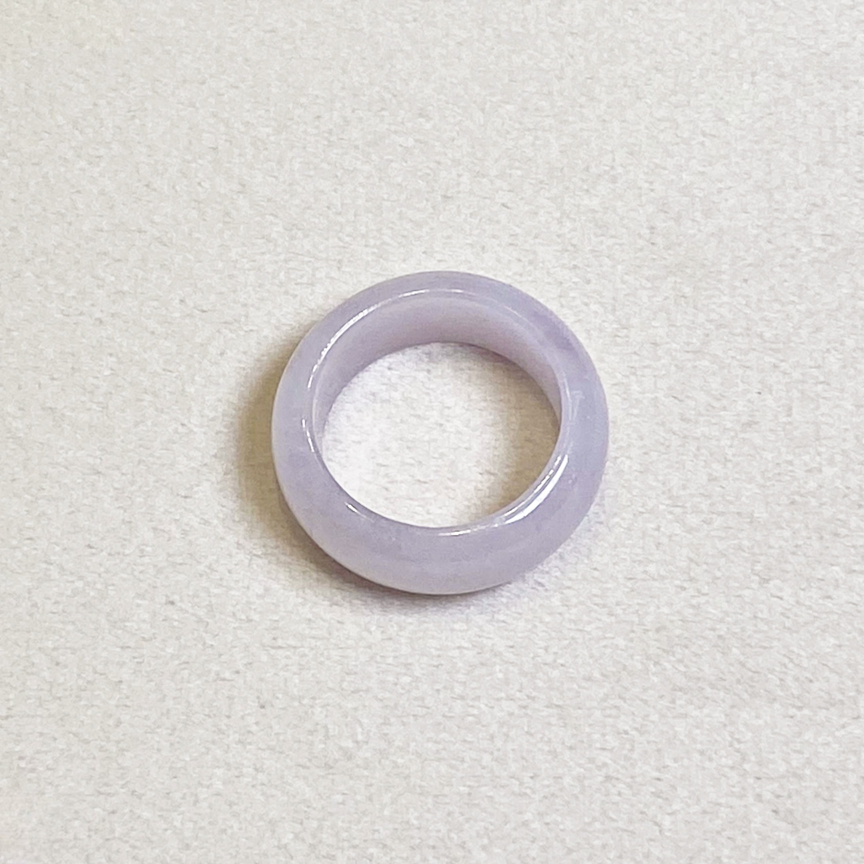 Size US 8.75 Purple Burmese Jade Ring - Type A Natural Jadeite