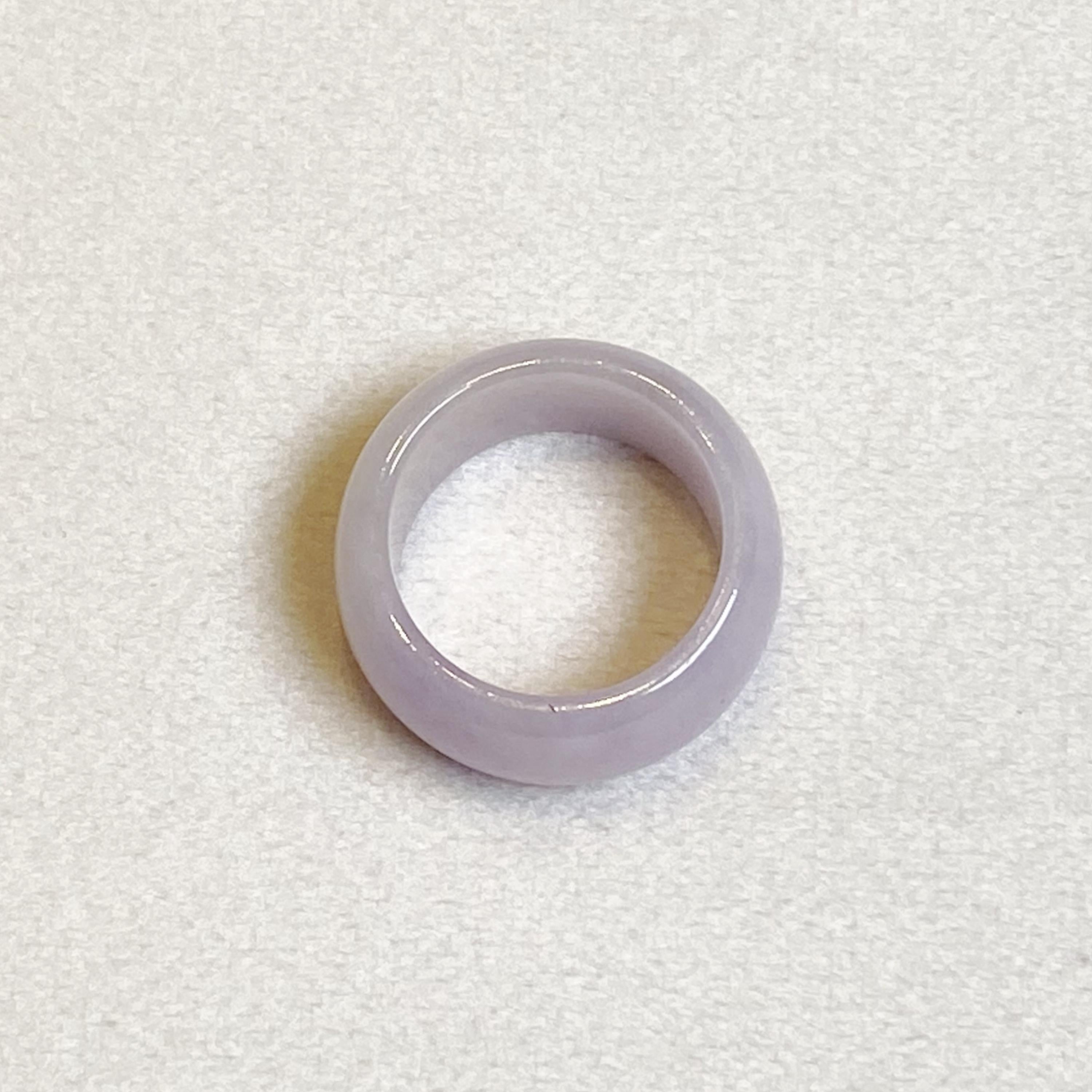 US 6.5 Gransky Minimalist Purple Jadeite Ring - Handmade Natural Jade