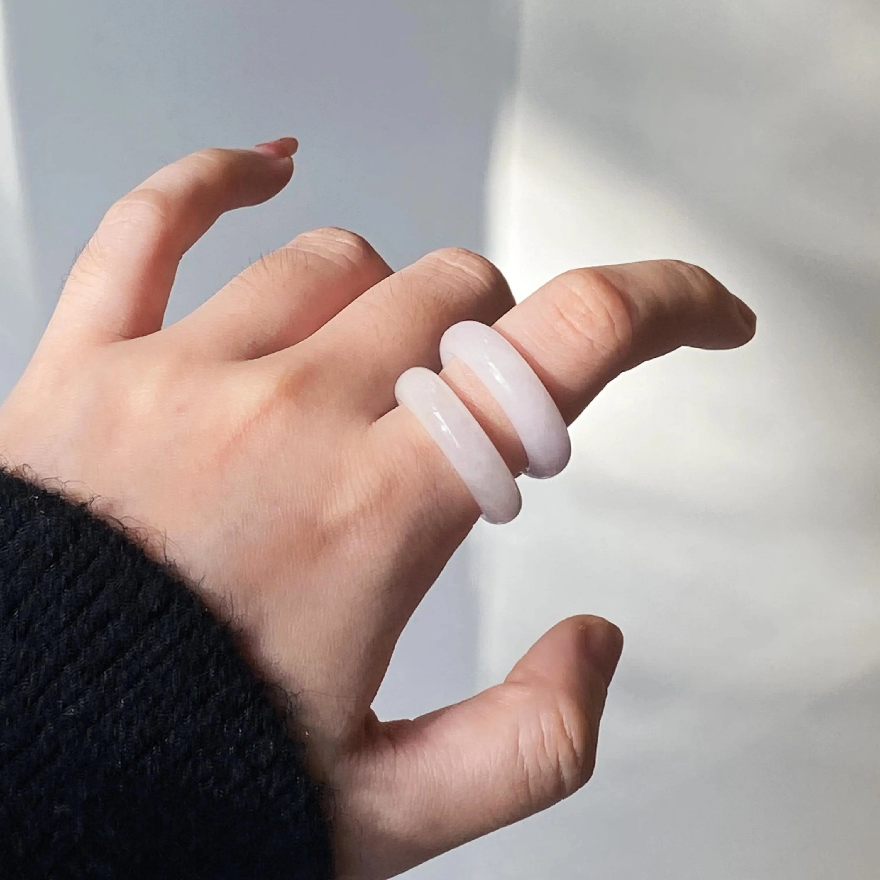 Gransky US 8 Purple Jade Ring - Handmade Genuine Type-A Jadeite