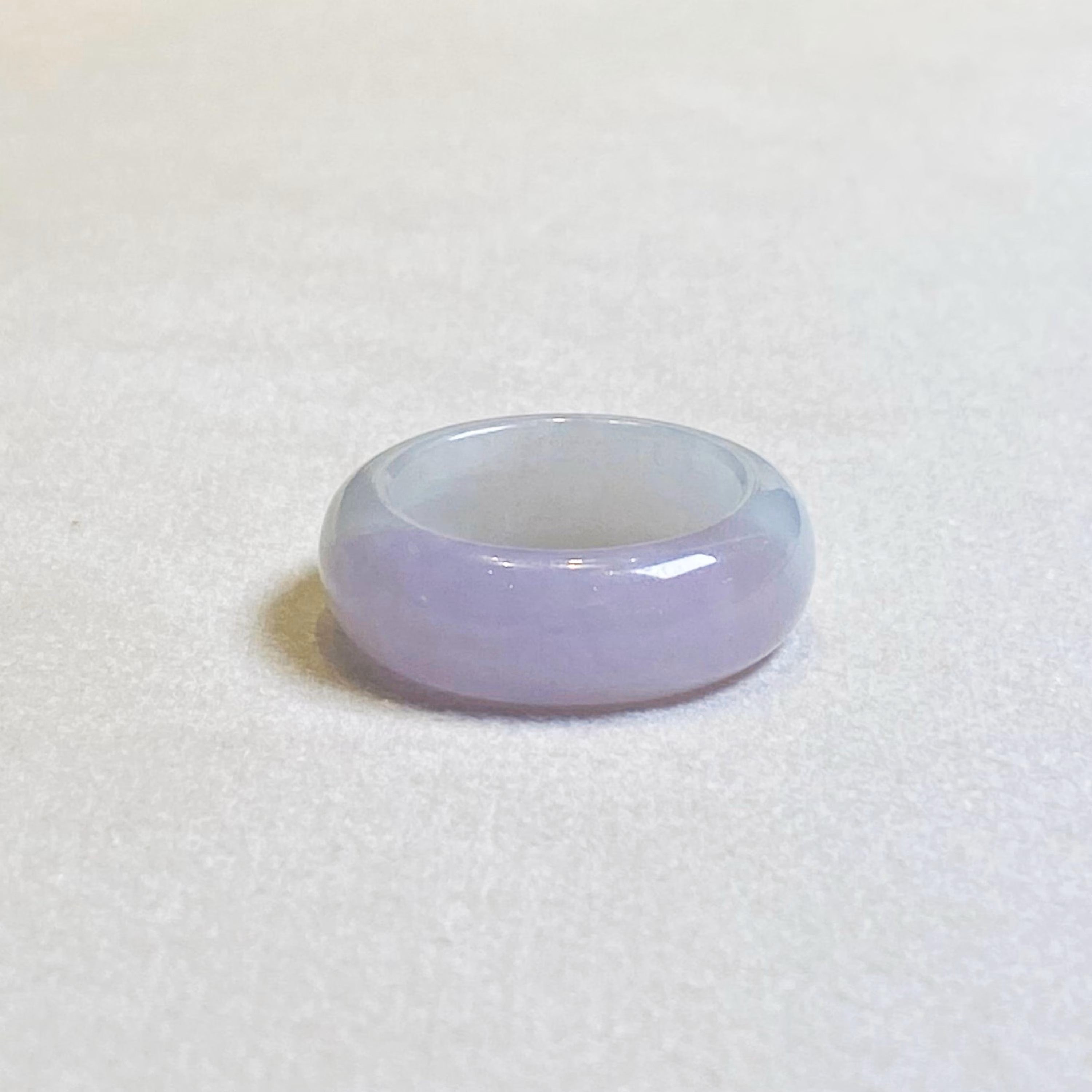 US 8 Lavender Purple Type A Burmese Jadeite Ring - Classic Comfort Fit Band
