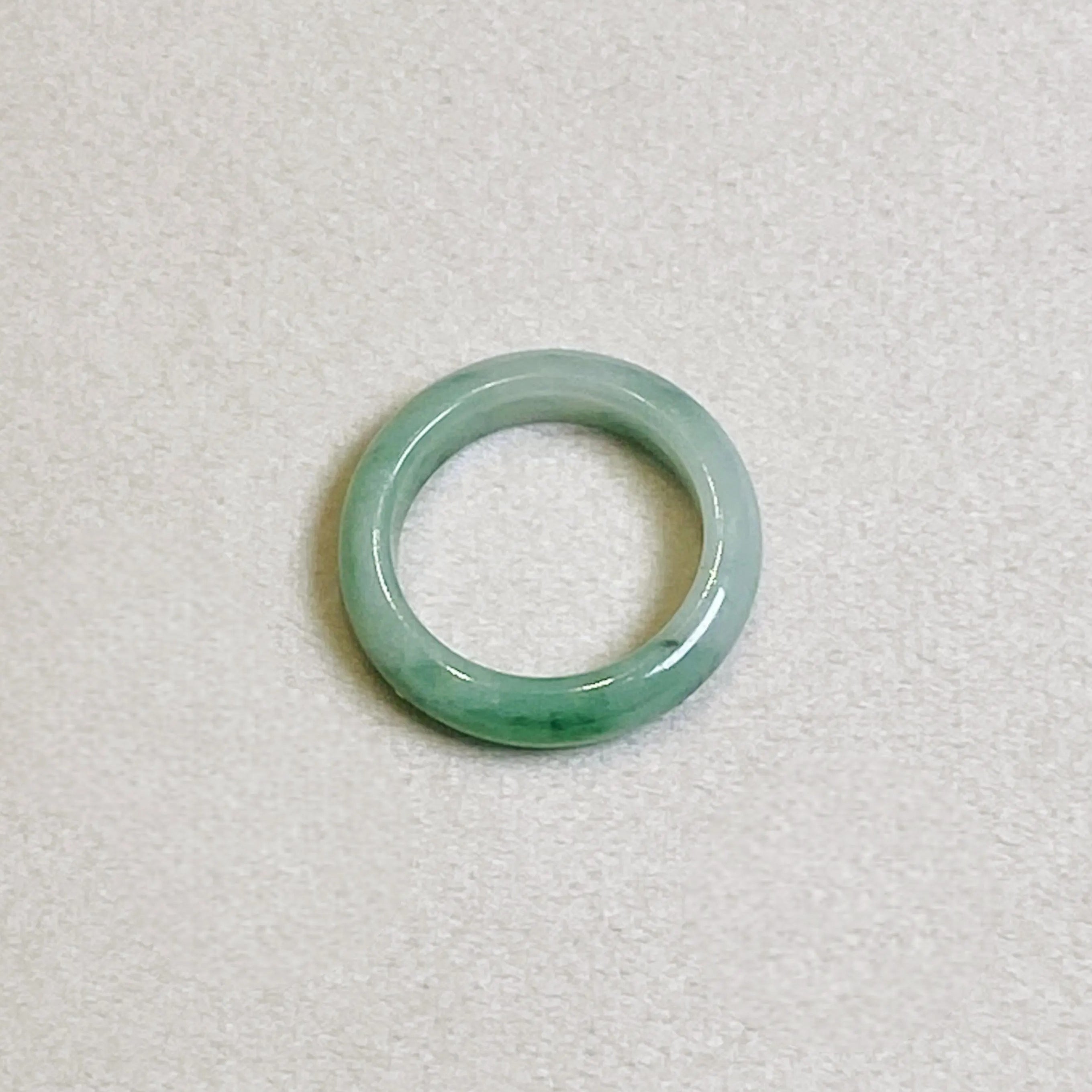 Green Jade Ring Band Size US 8 - Real Burmese Jadeite, Minimalist Elegance