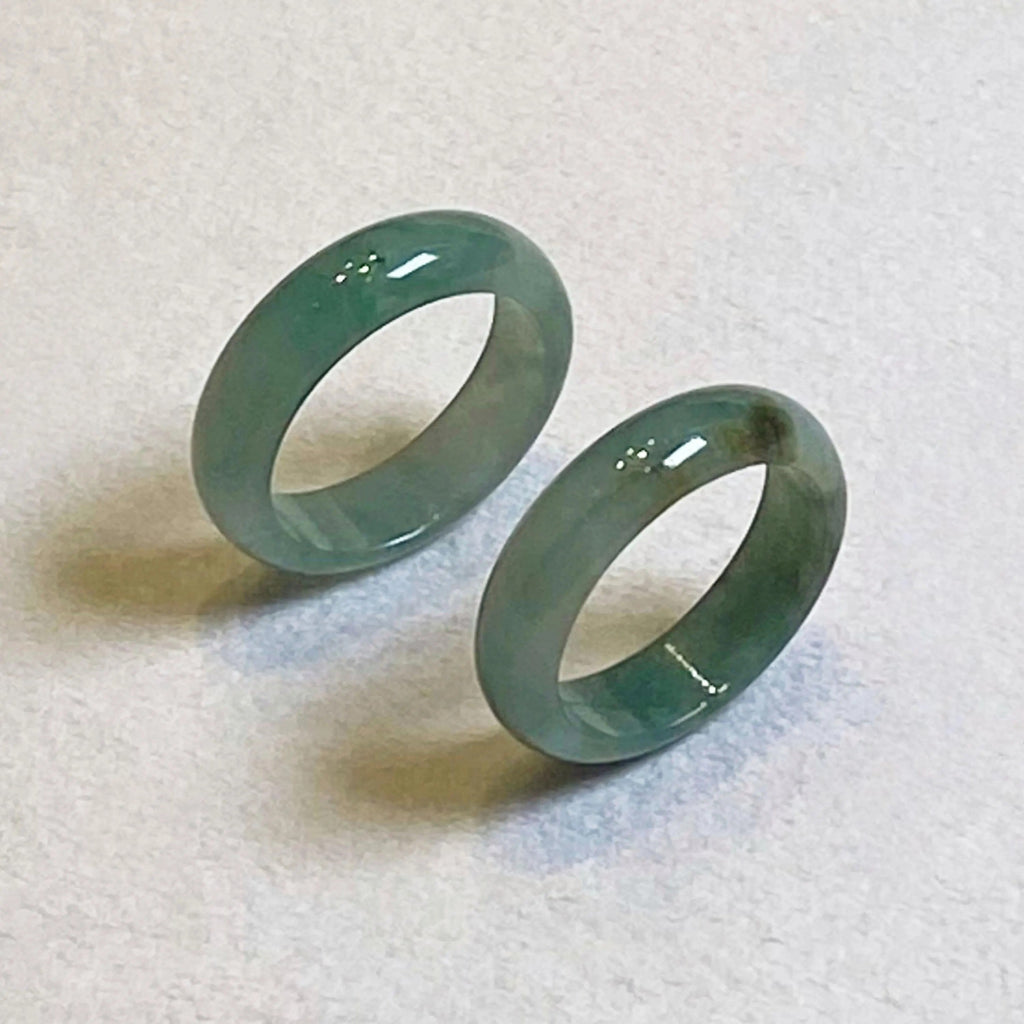 Genuine Green Jade Ring Size 8.5 - Natural Type-A Burmese Jade