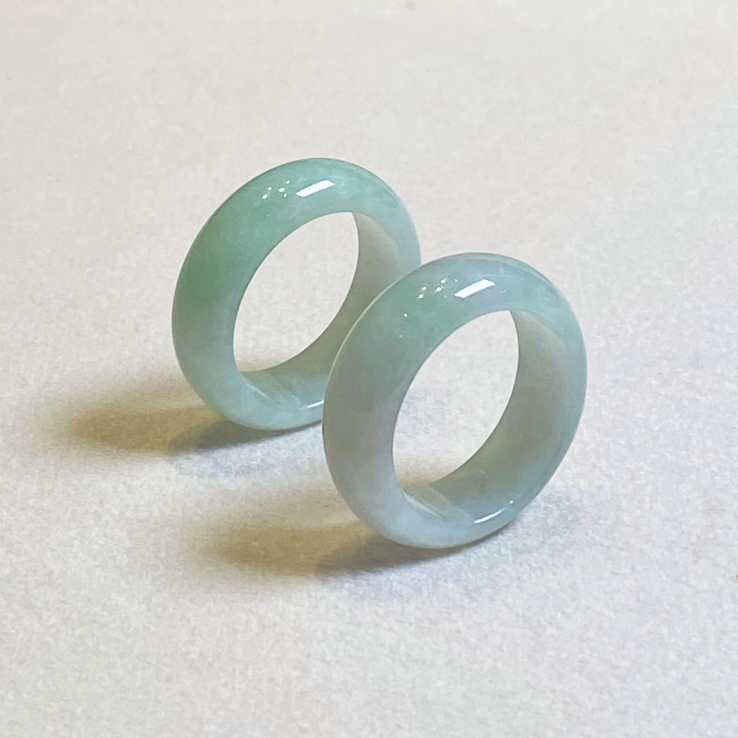 Green Jade Ring Size 8 - Natural Type-A Burmese Jade