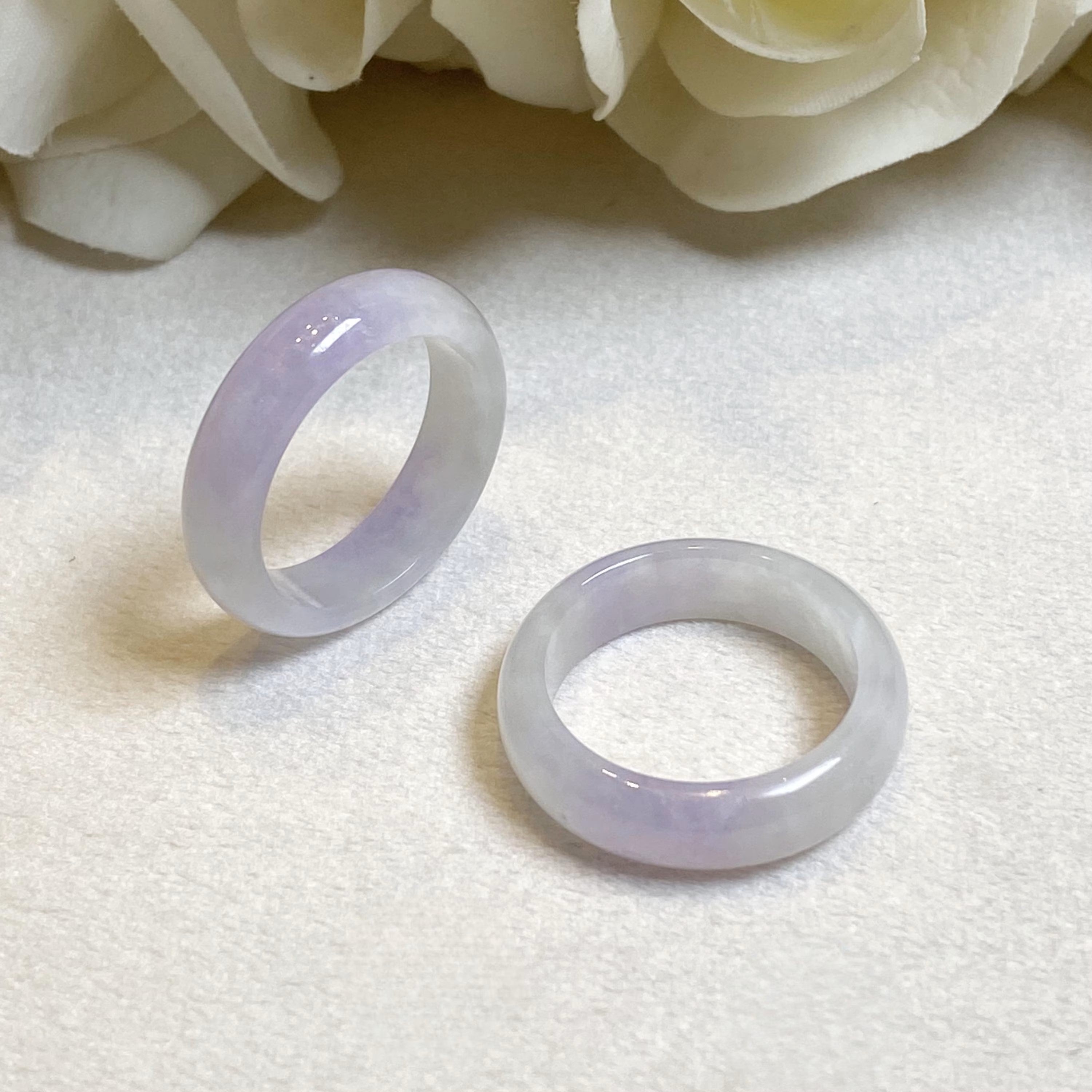 US 8 Gransky Purple Jade Ring - Handcrafted Natural Grade-A Jadeite