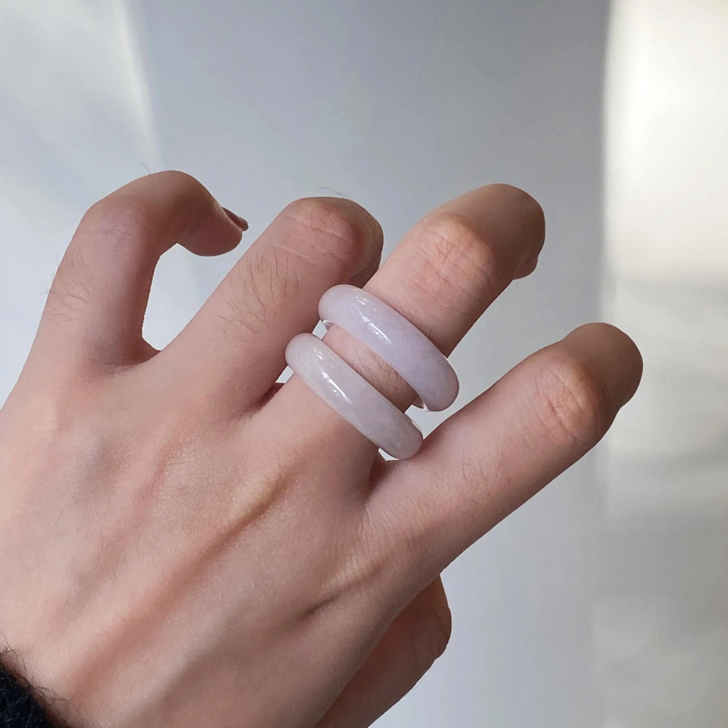 Gransky US 8 Purple Jade Ring - Handmade Genuine Type-A Jadeite