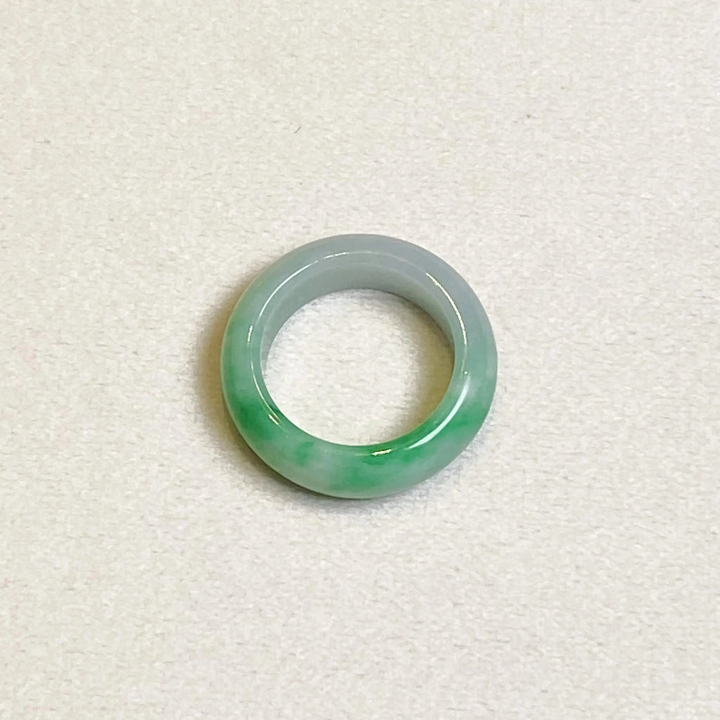 Apple Green Wide Band Jadeite Ring US 8.75 – Natural Type A Burmese Jade