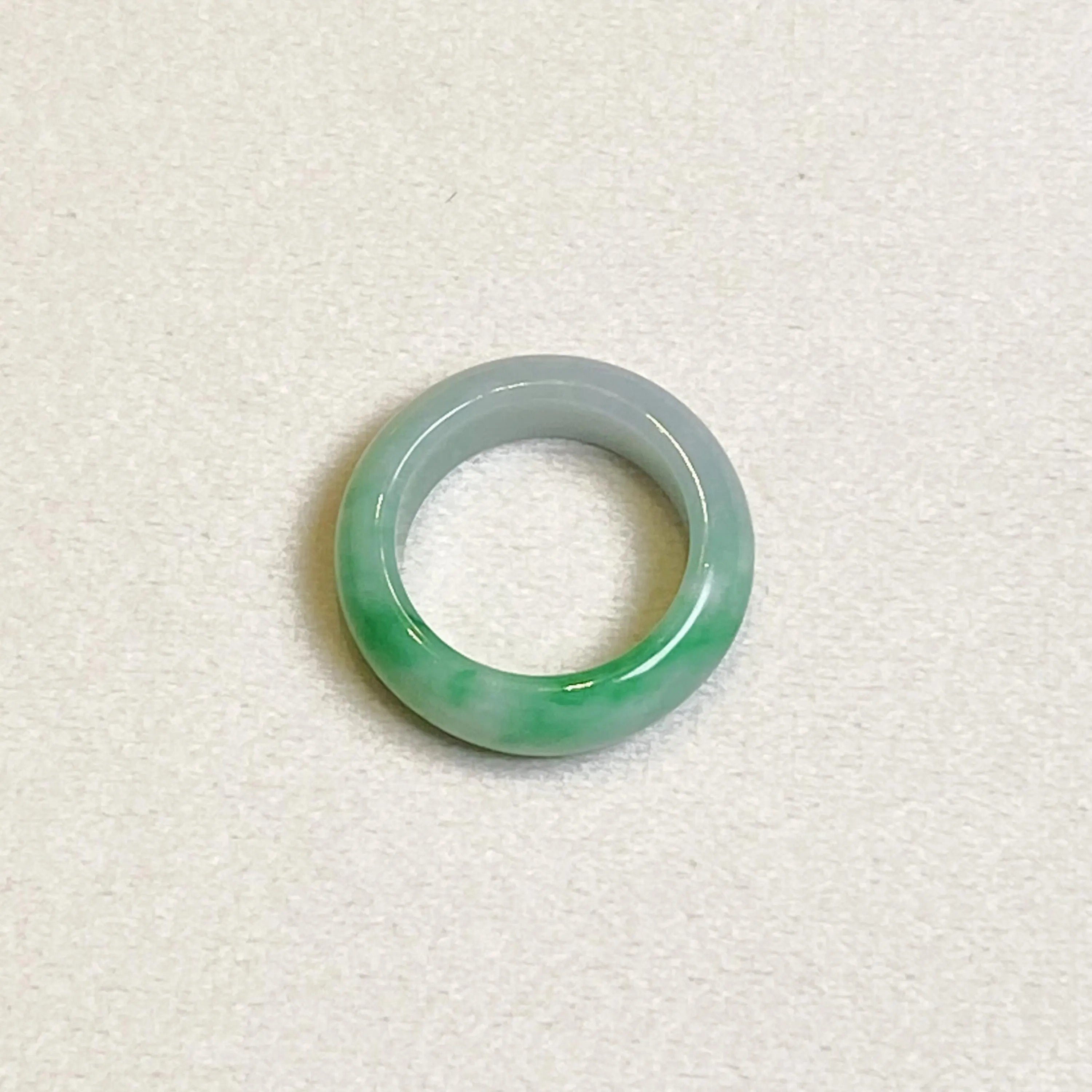 Apple Green Wide Band Jadeite Ring US 8.75 – Natural Type A Burmese Jade