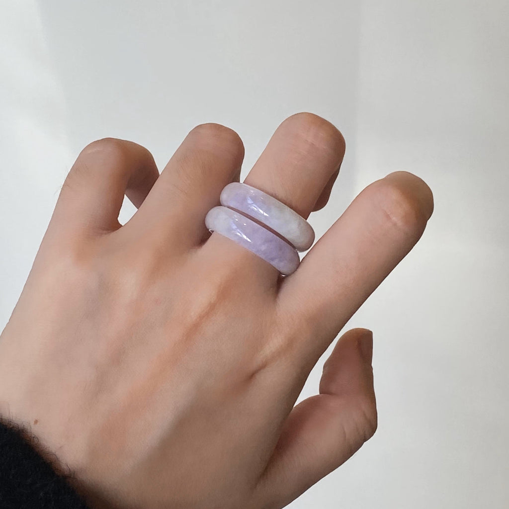 US 8 Gransky Purple Jade Ring - Handcrafted Natural Grade-A Jadeite