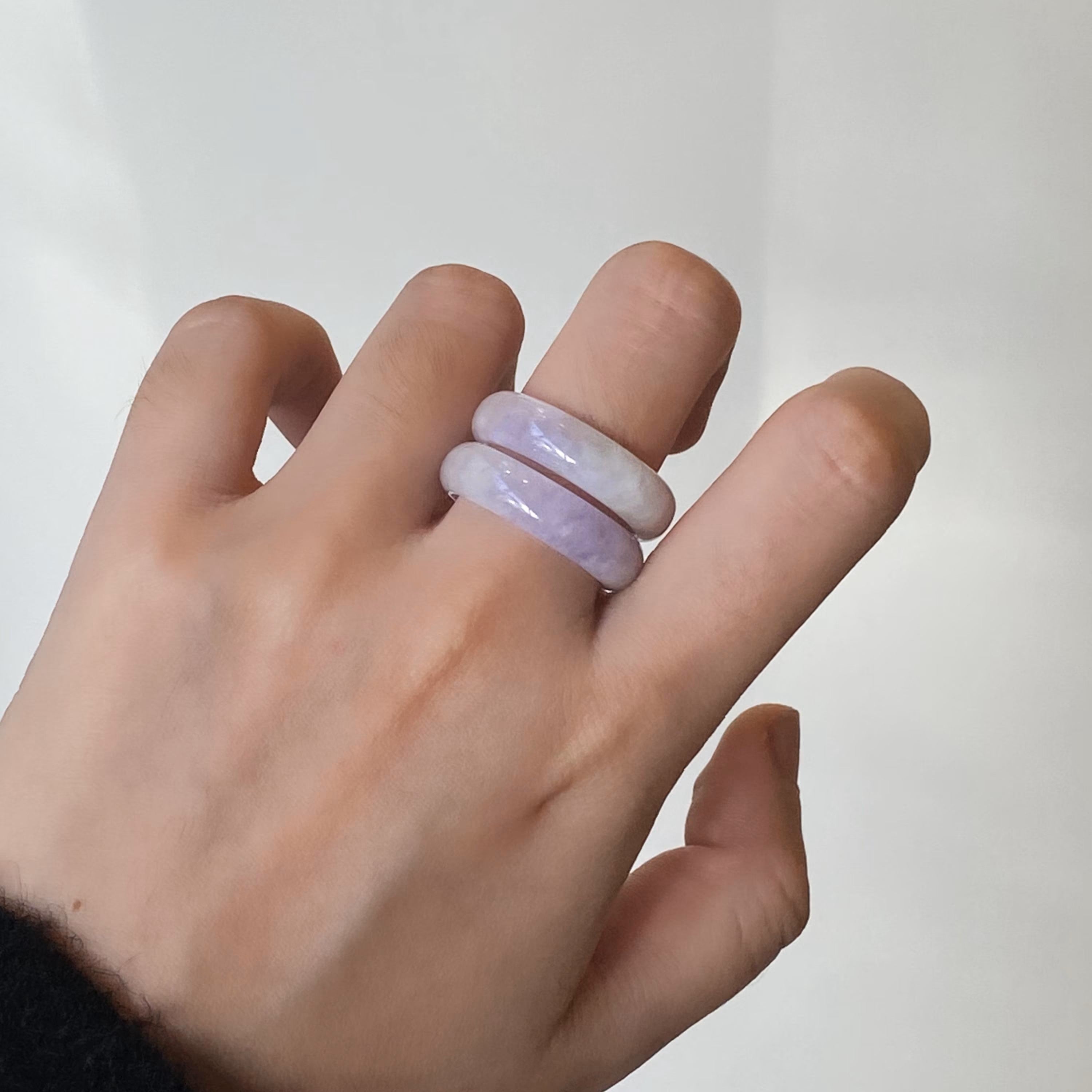 US 8 Gransky Purple Jade Ring - Handcrafted Natural Grade-A Jadeite