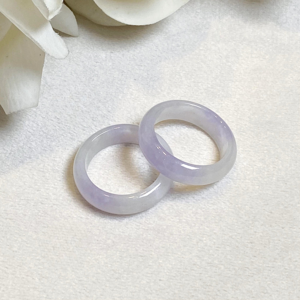 US 8 Gransky Purple Jade Ring - Handcrafted Natural Grade-A Jadeite