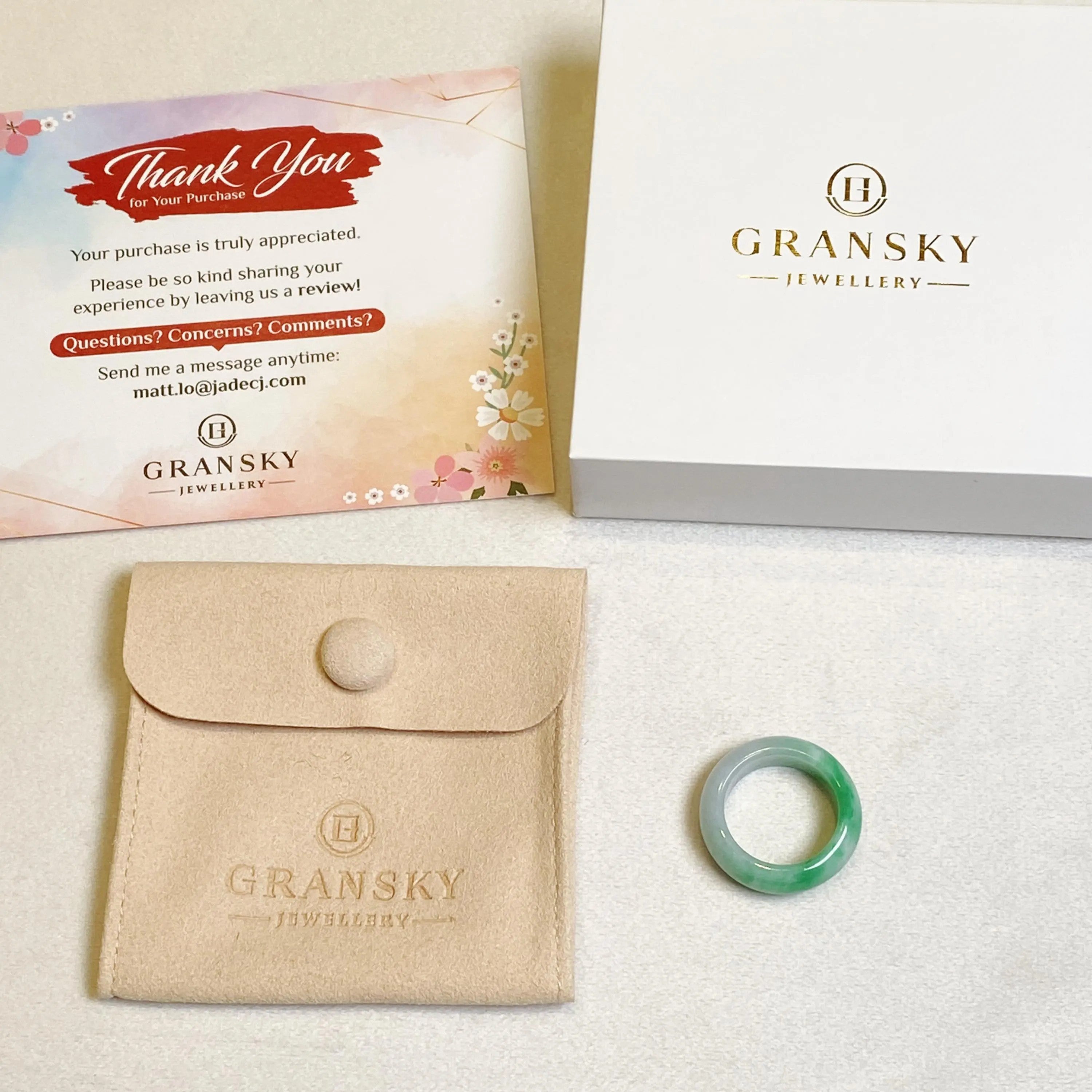 Apple Green Wide Band Jadeite Ring US 8.75 – Natural Type A Burmese Jade