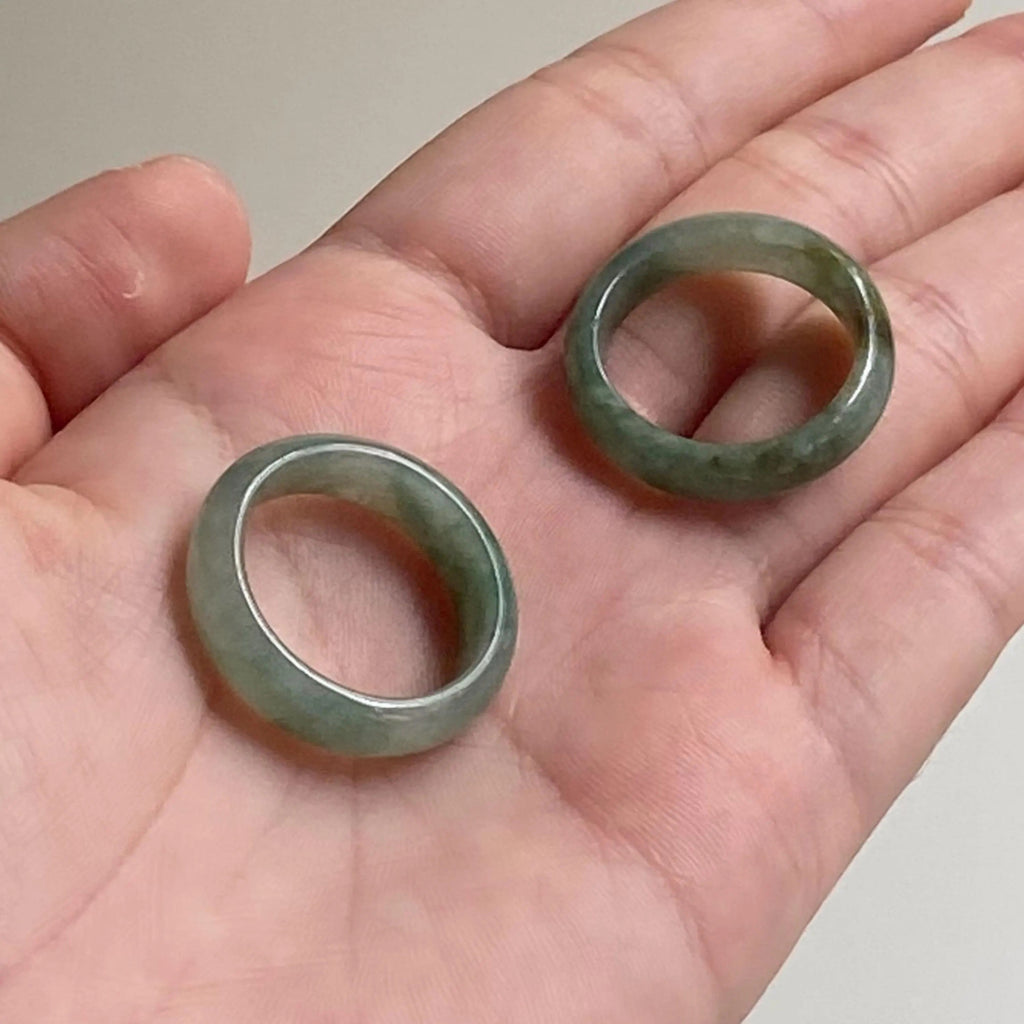 Genuine Green Jade Ring Size 8.5 - Natural Type-A Burmese Jade